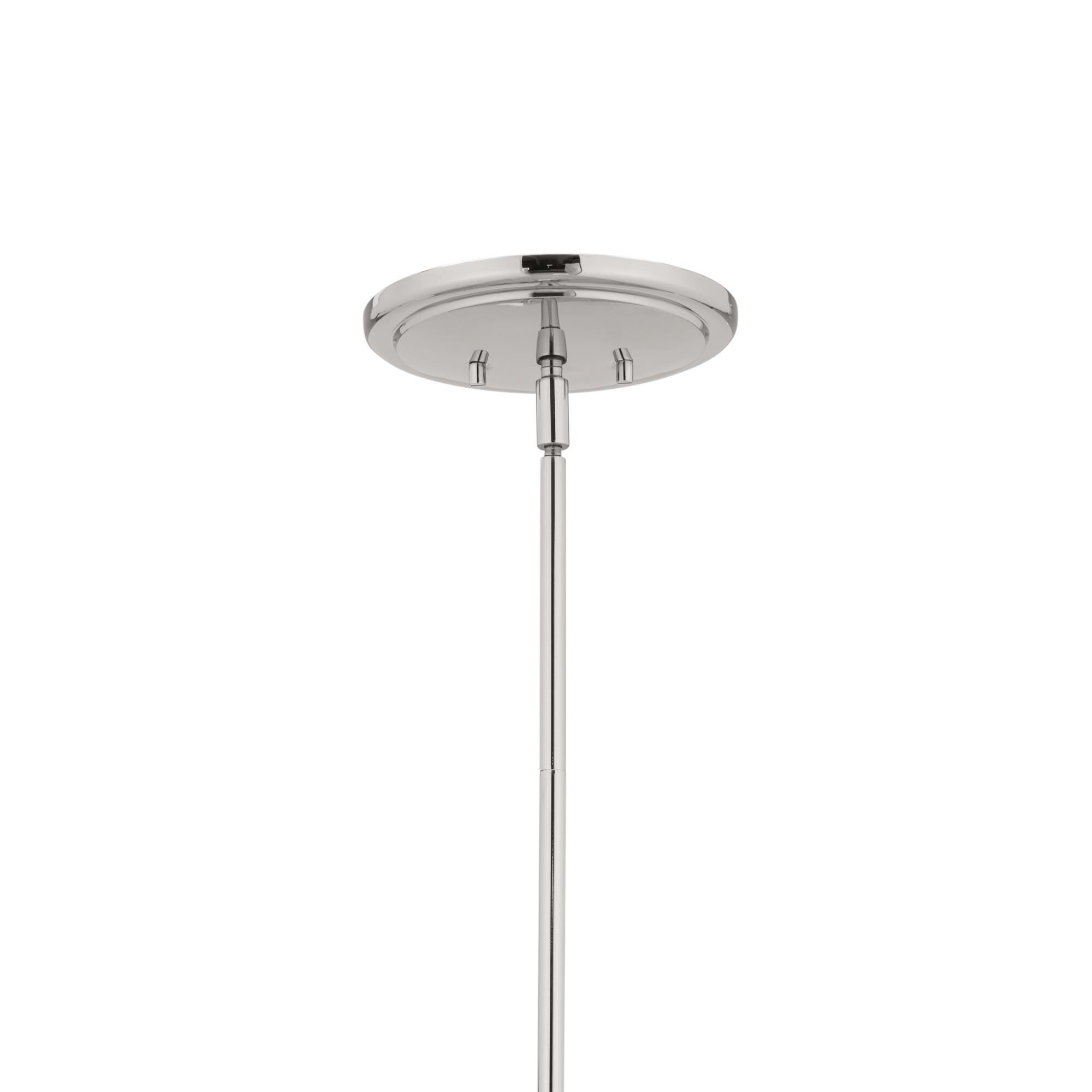 Shown in Polished Nickel finish and Fabric and Bell shade
