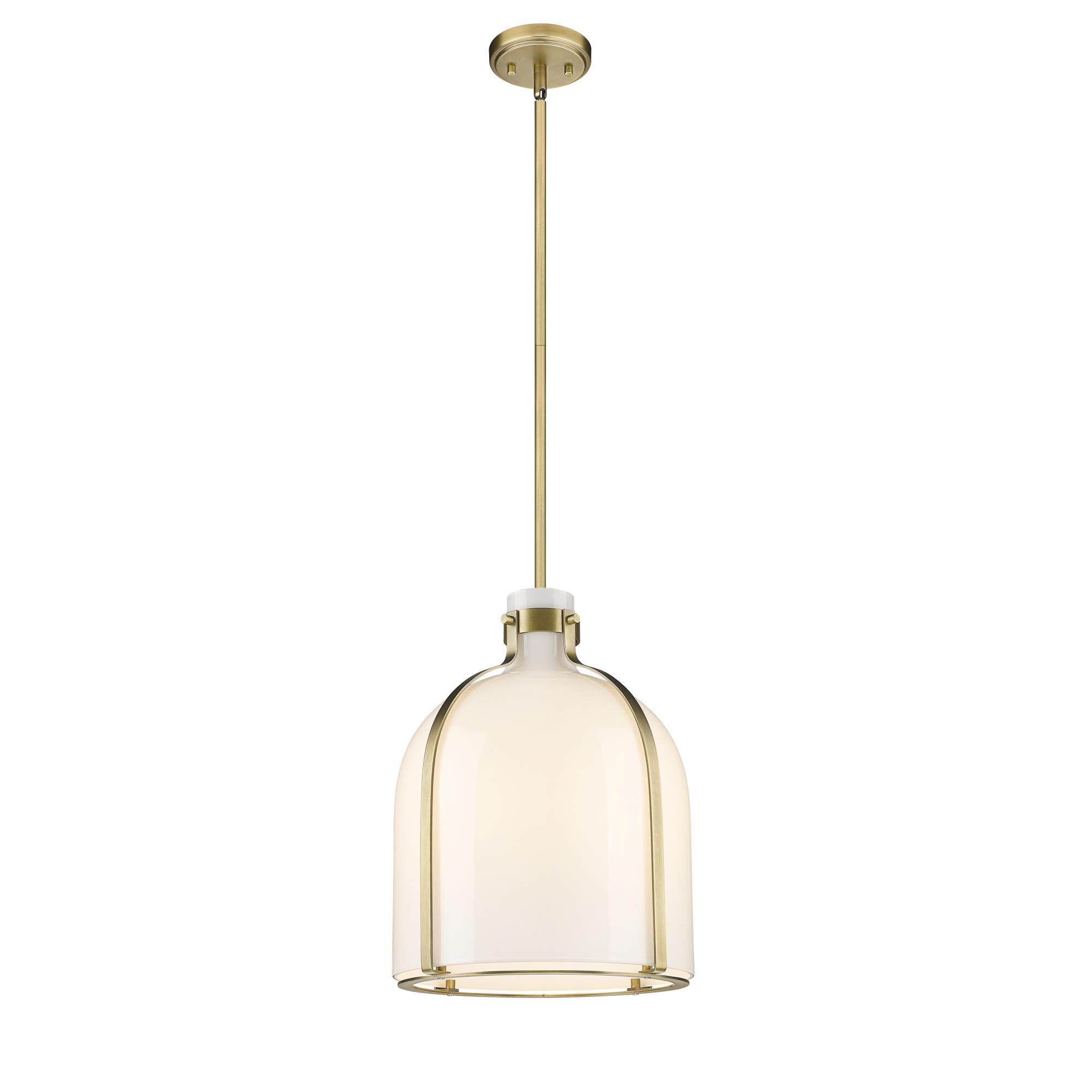 Shown in Rubbed Brass finish and Glass shade