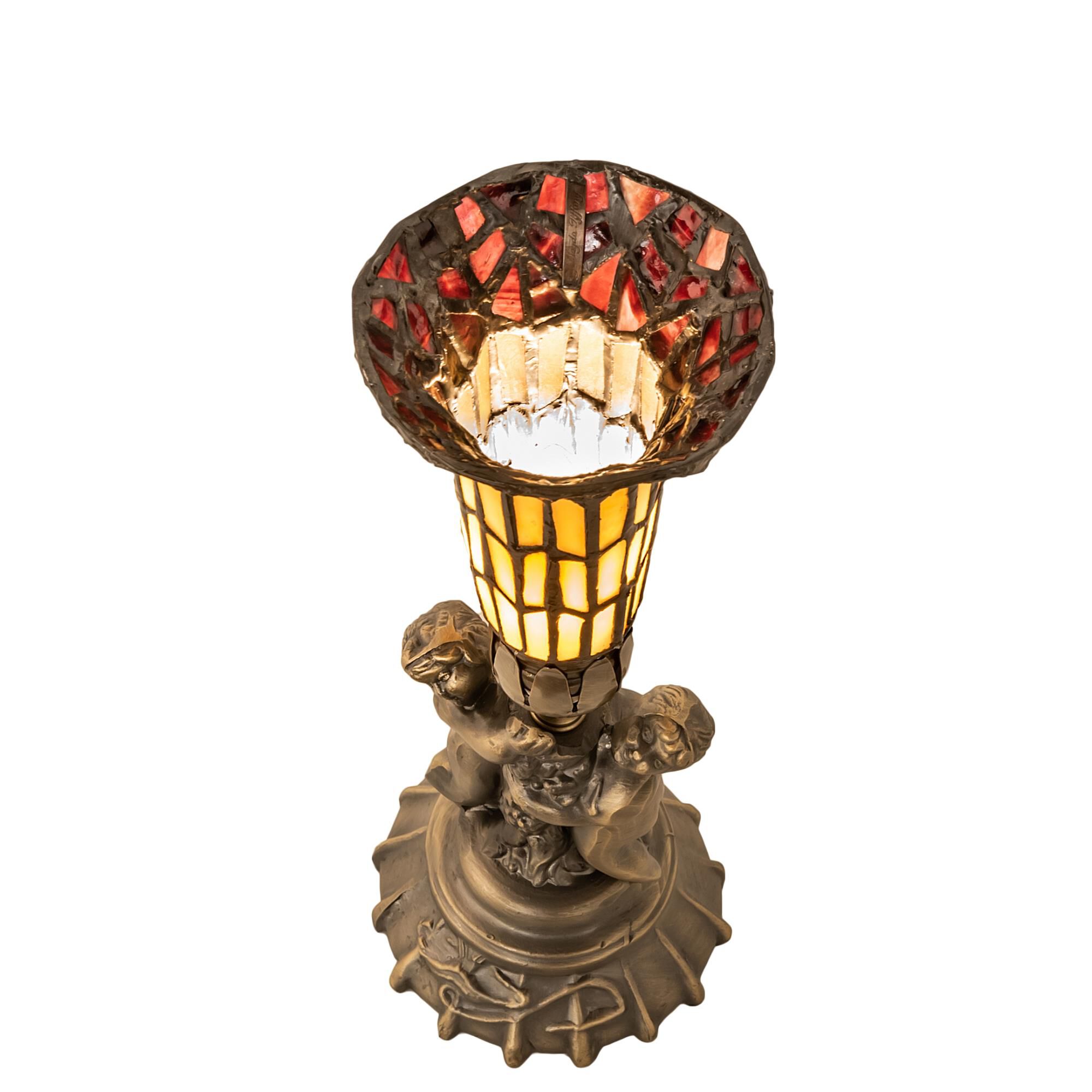 Stained Glass Pond Lily 13 Inch Accent Lamp by Meyda Lighting