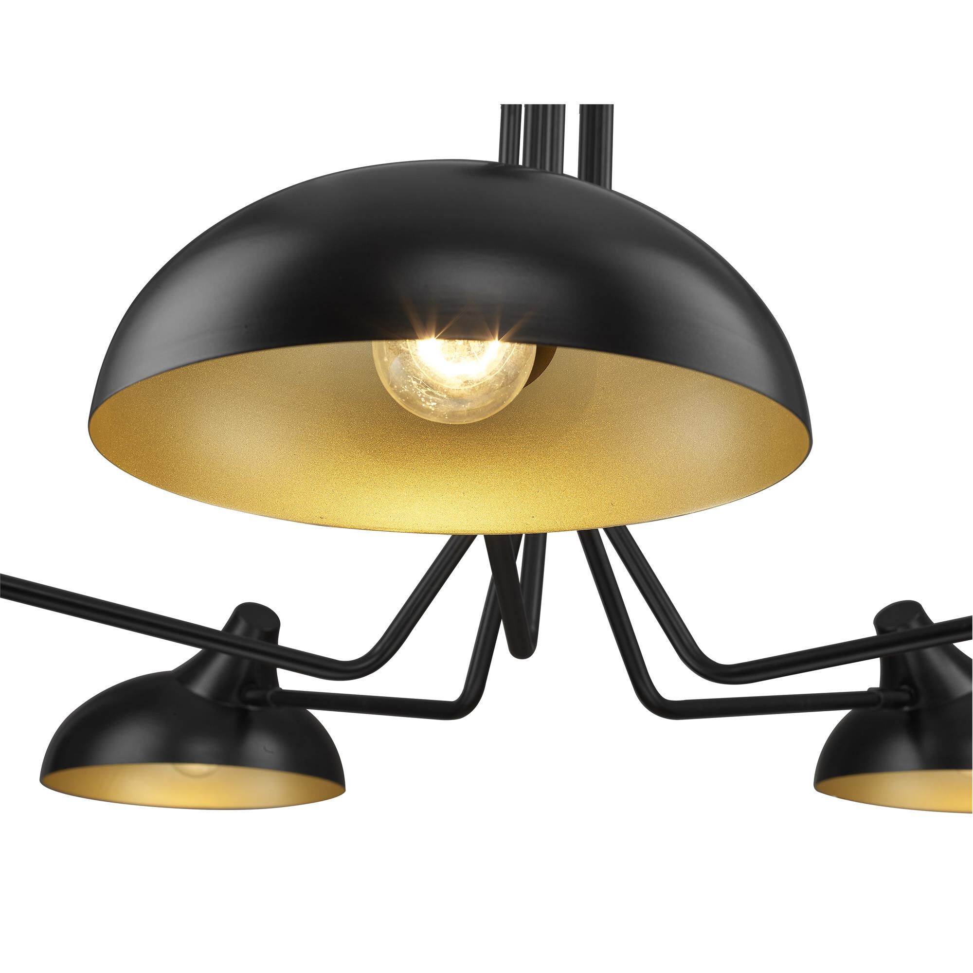 Shown in Matte Black finish and Matte Black Outer and Gold Inner Steel shade