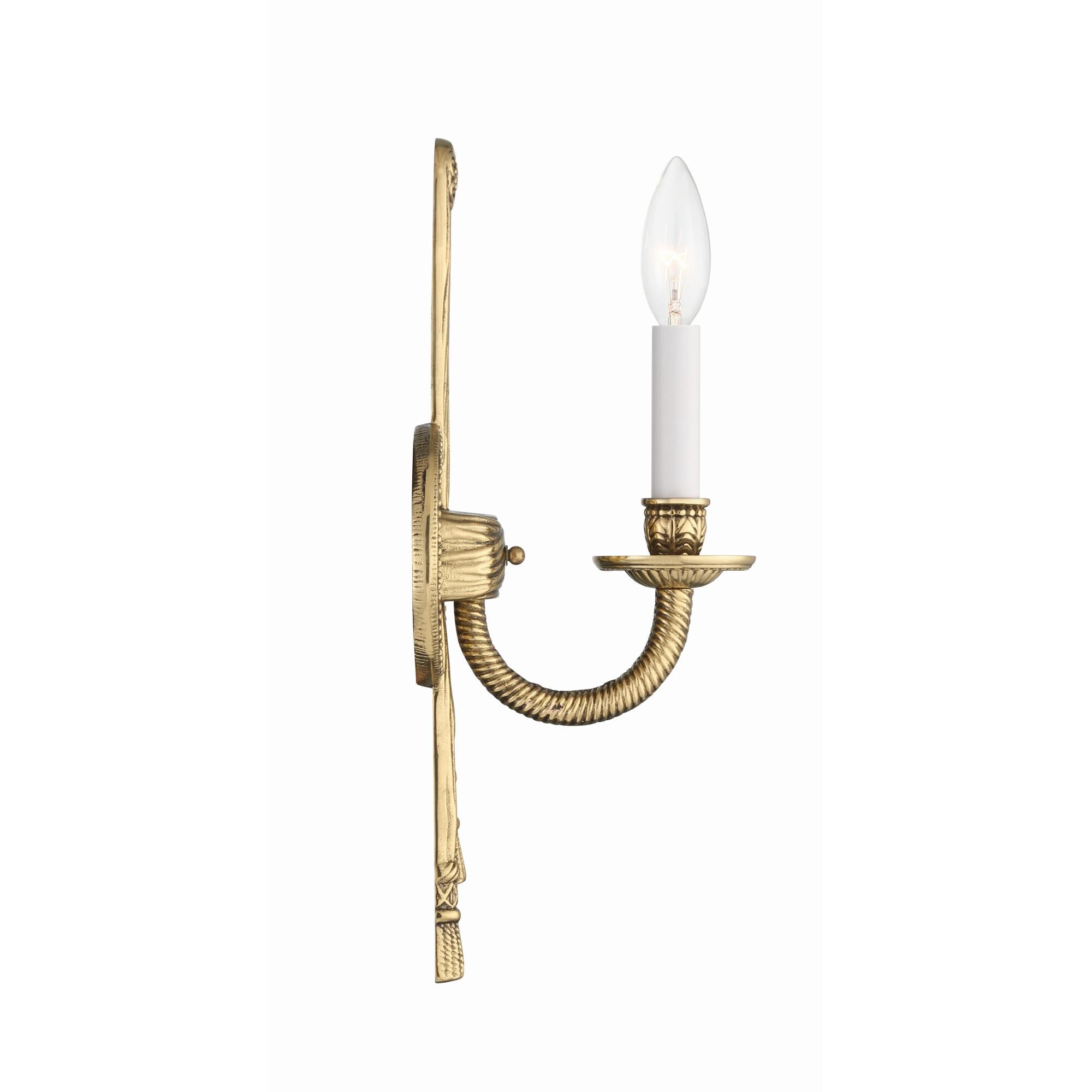 Crystorama Cast Brass Wall Mount 15 Inch Wall Sconce