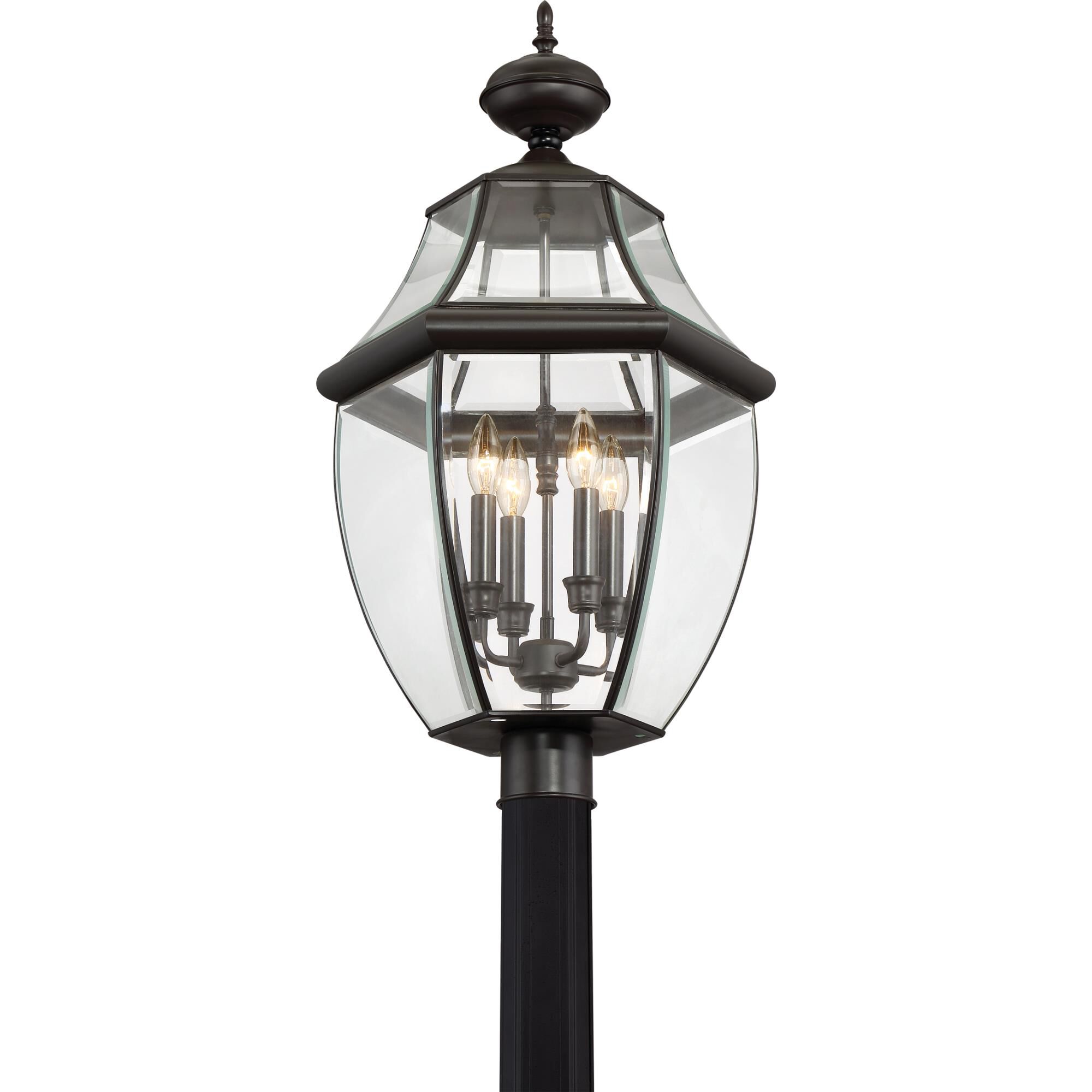 Shown in Medici Bronze finish and Clear Beveled glass