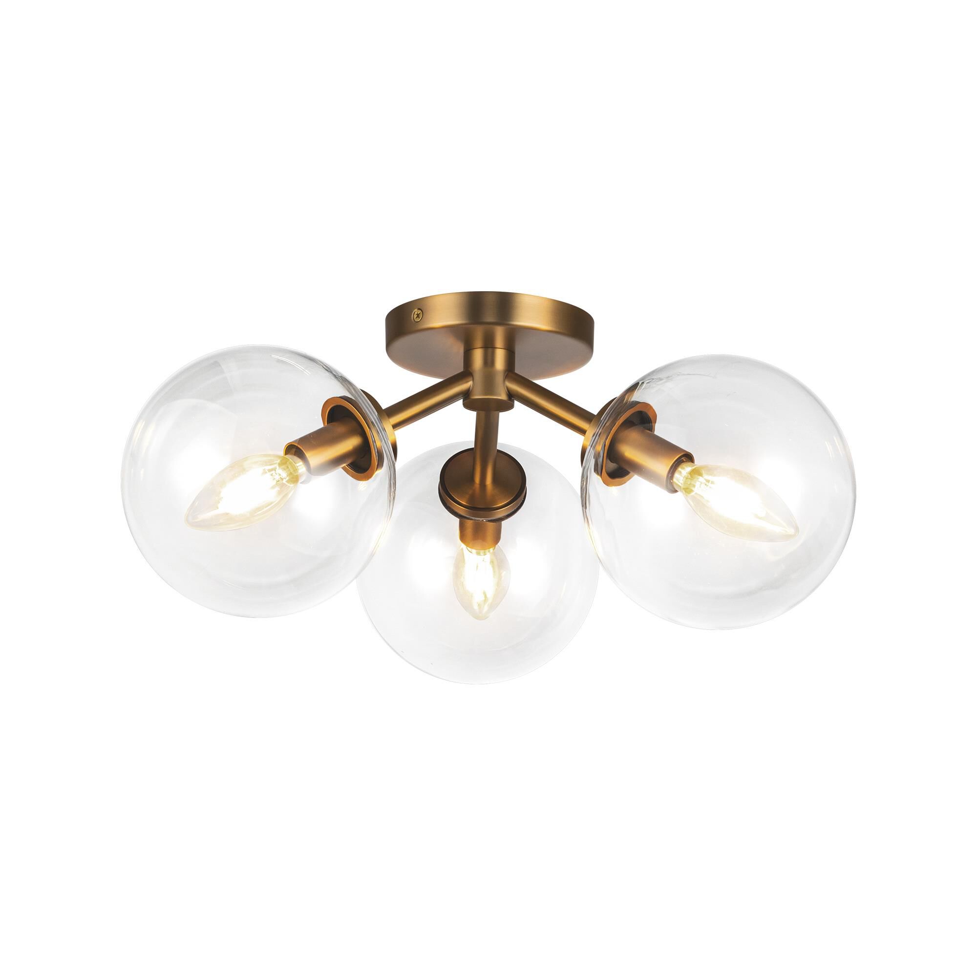Shown in Aged Brass/Clear Glass|matte Black/Clear Glass finish and Clear glass and Clear Glass shade