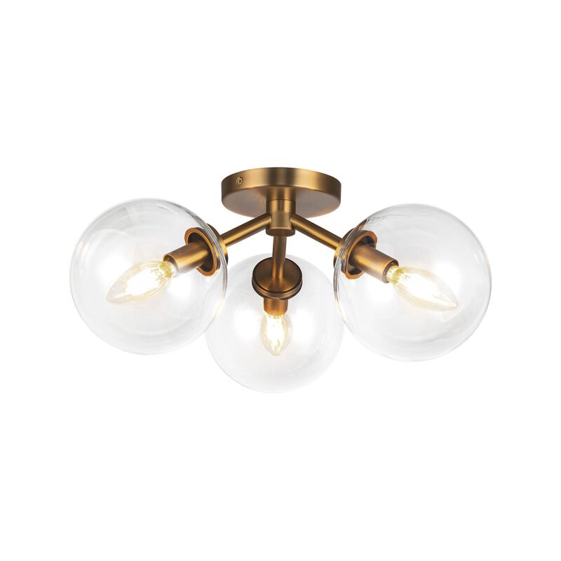 Cassia 18 Inch 3 Light Semi Flush Mount by Alora Mood
