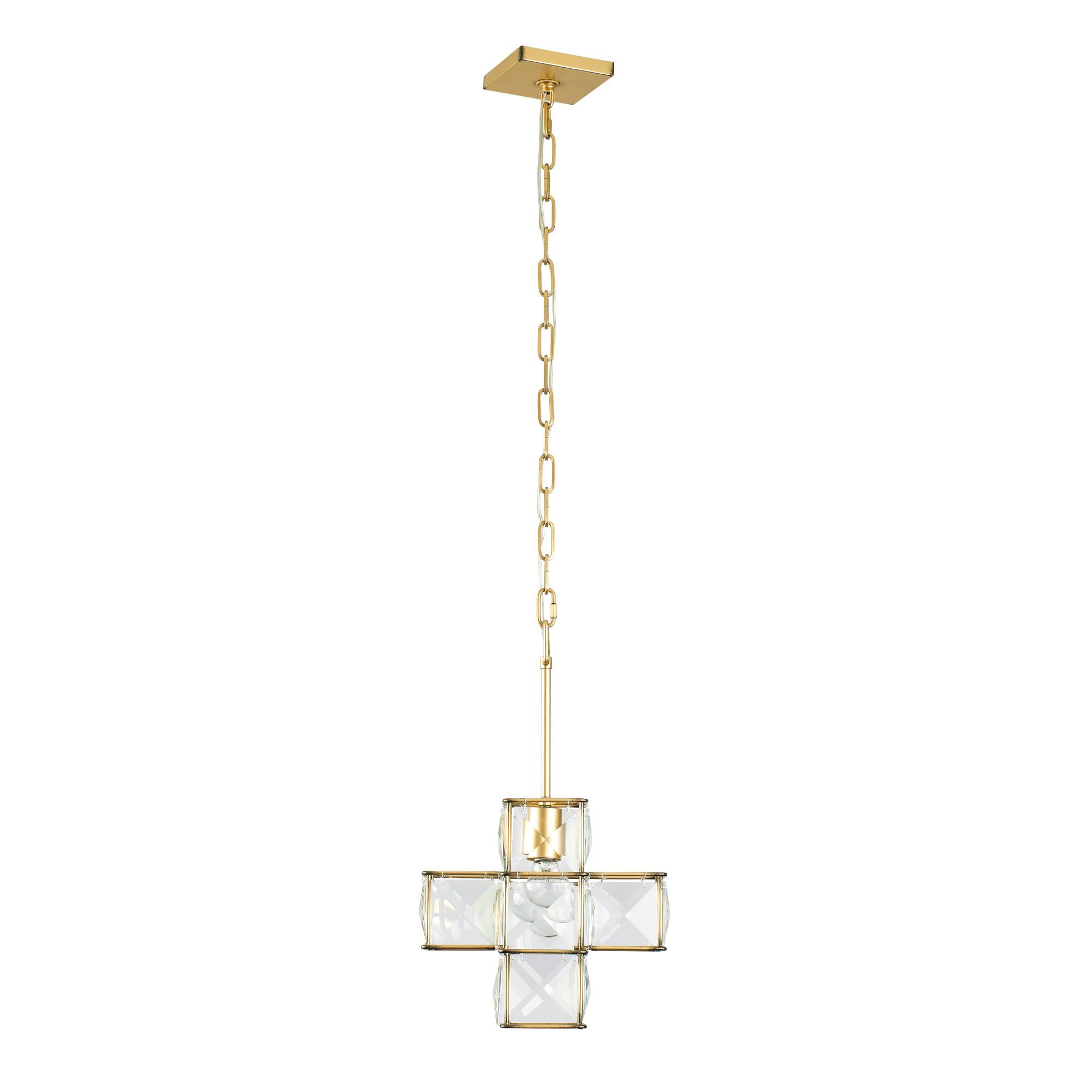 Shown in Calypso Gold finish and Faceted Panels - Clear crystal