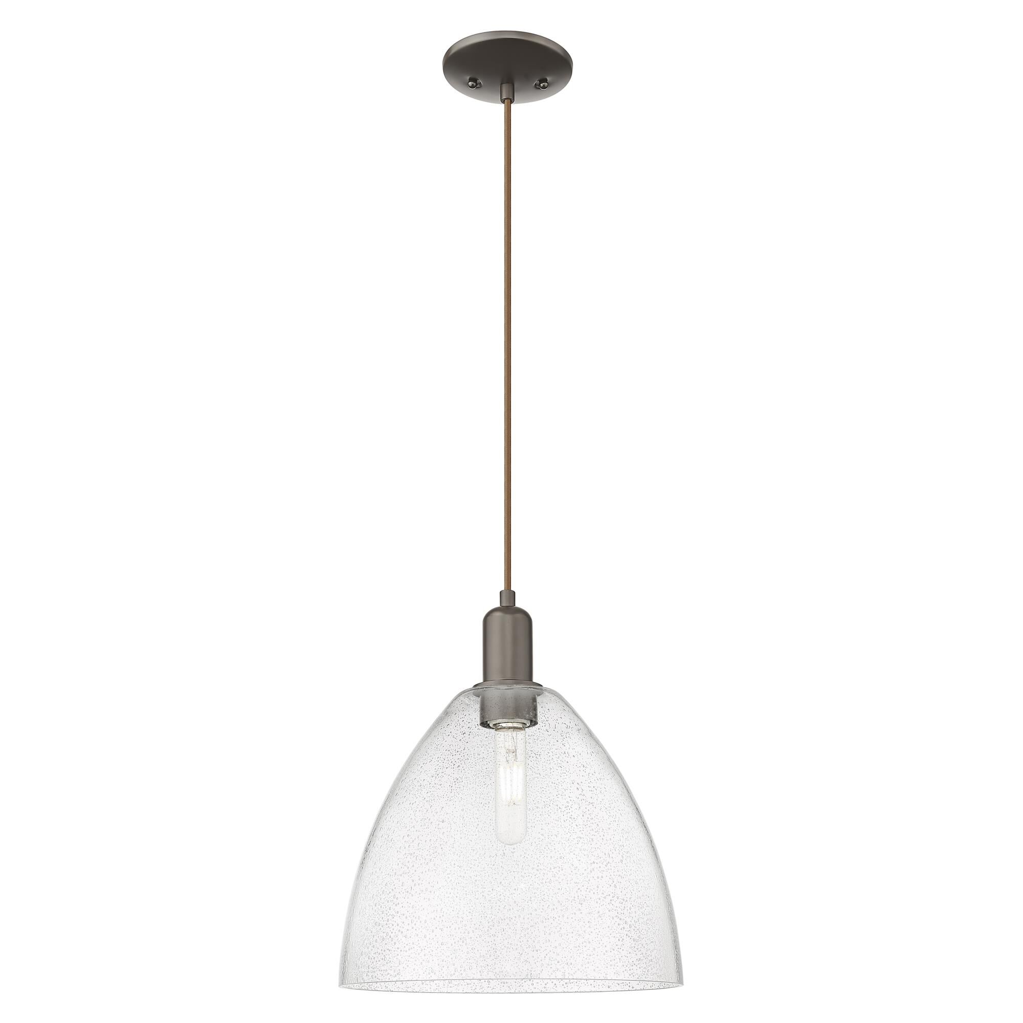 Shown in Oil Rubbed Bronze finish and Seedy glass