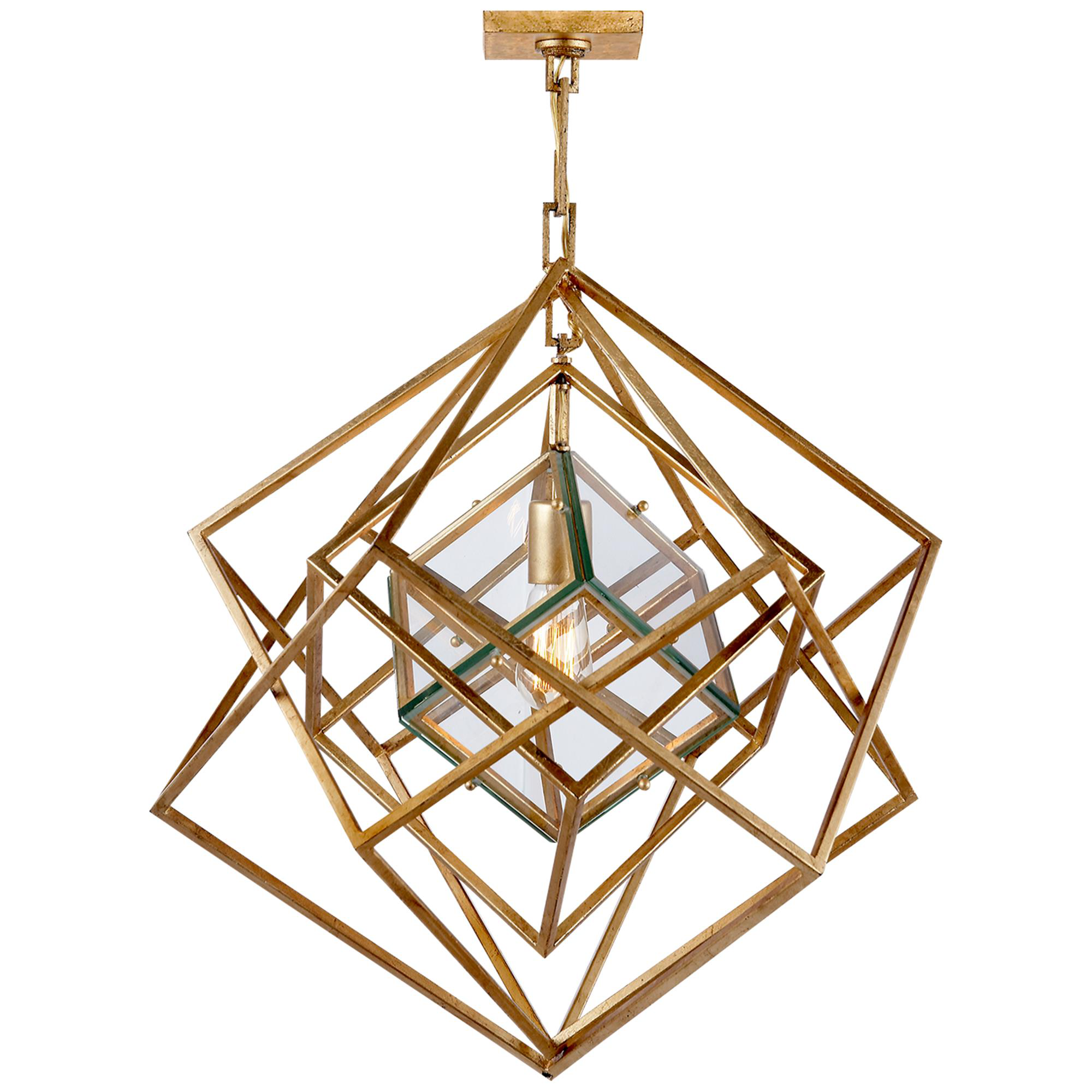 Shown in Gild finish and Clear glass