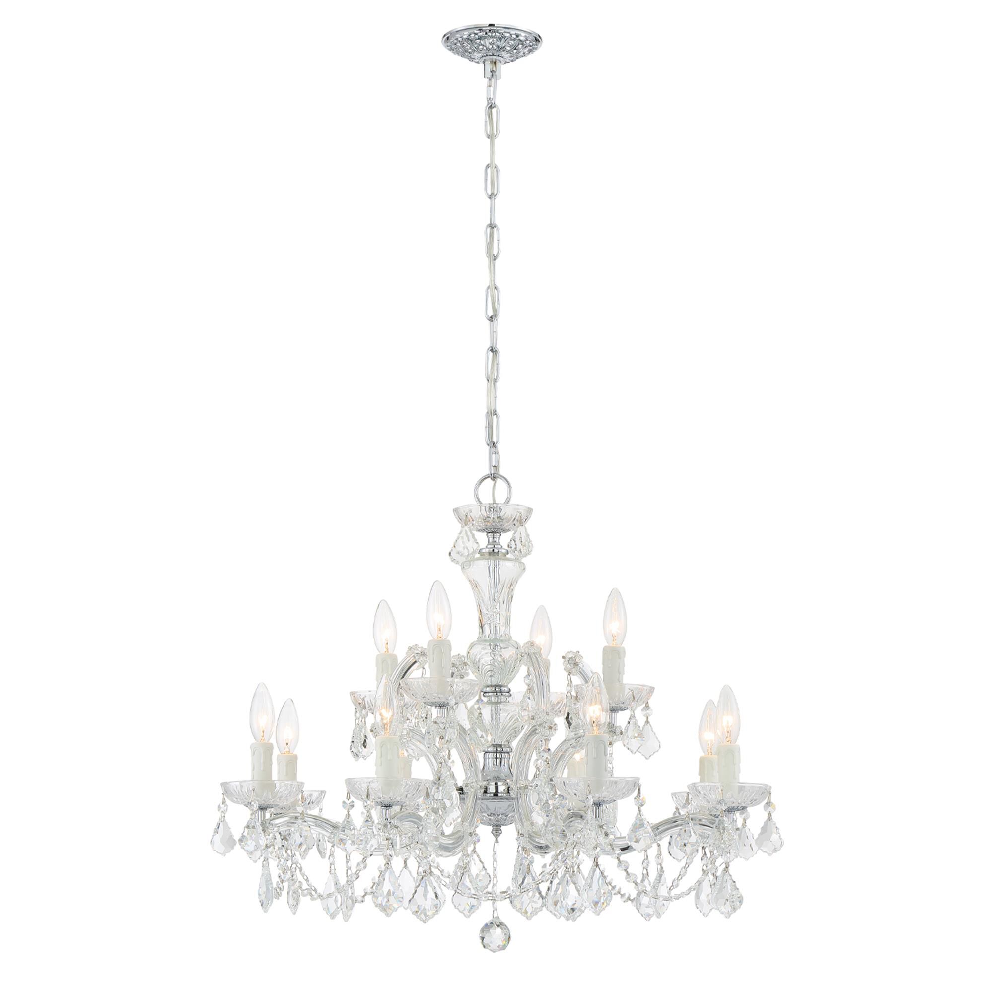 Shown in Polished Chrome finish and Clear Hand Cut crystal