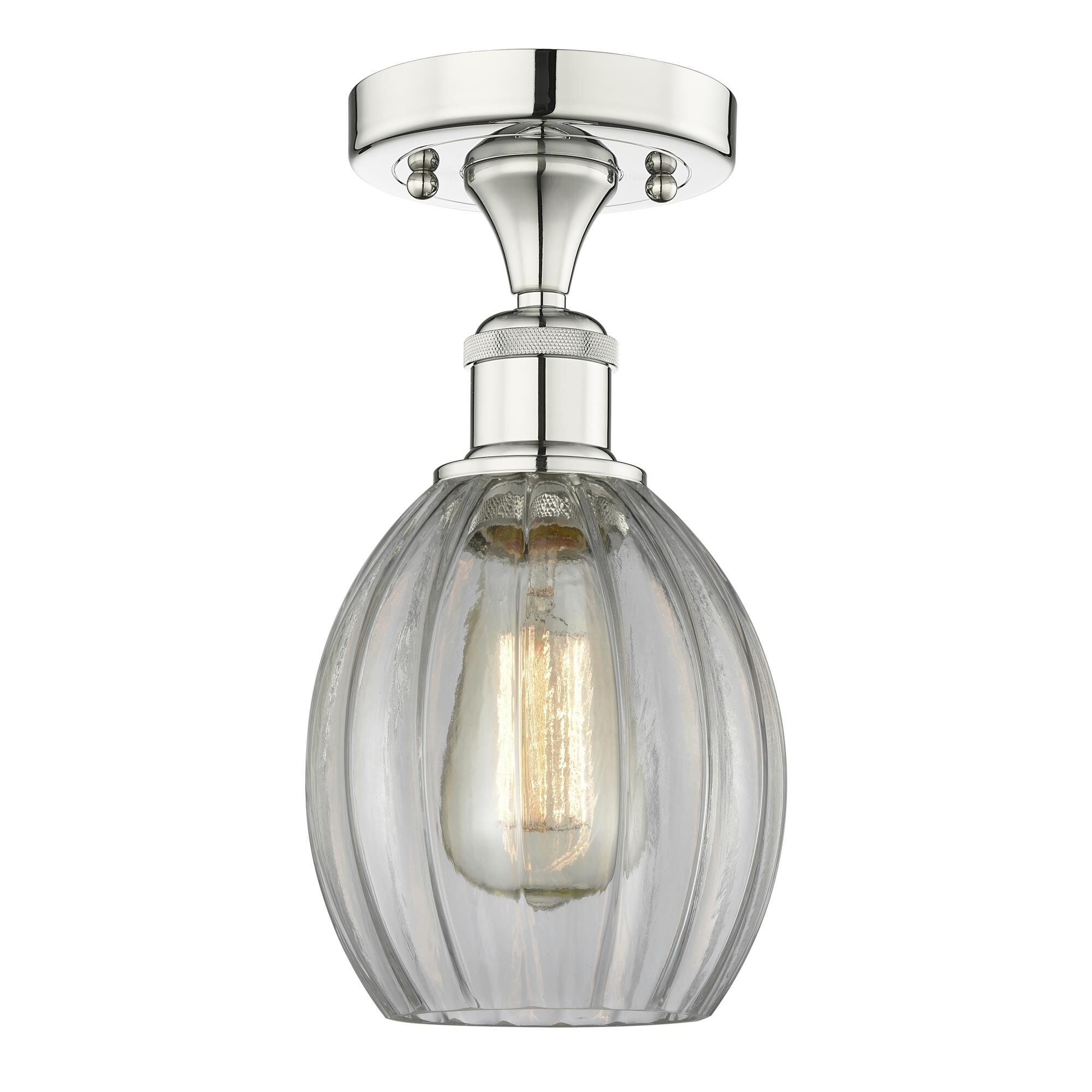 Shown in Polished Nickel finish and Clear glass