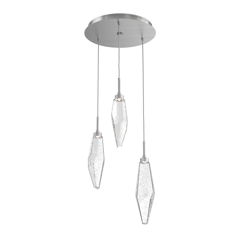 Rock Crystal 17 Inch 3 Light Multi Light Pendant by Hammerton Studio