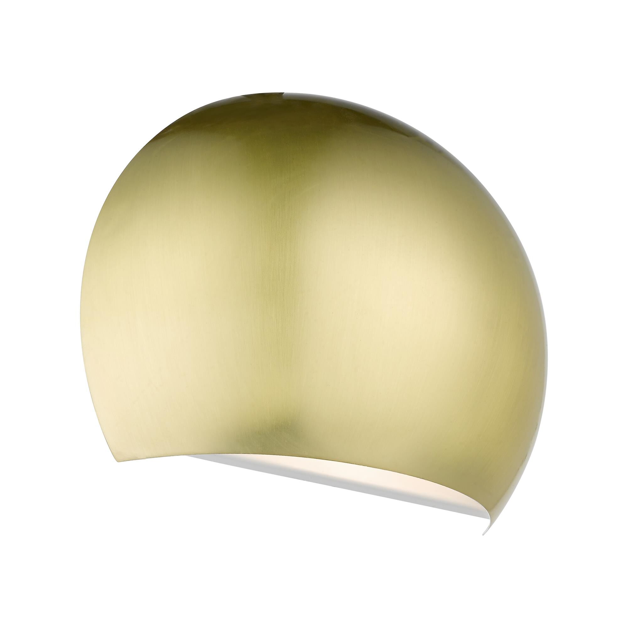 Shown in Satin Brass finish and Satin Brass with White Inside shade