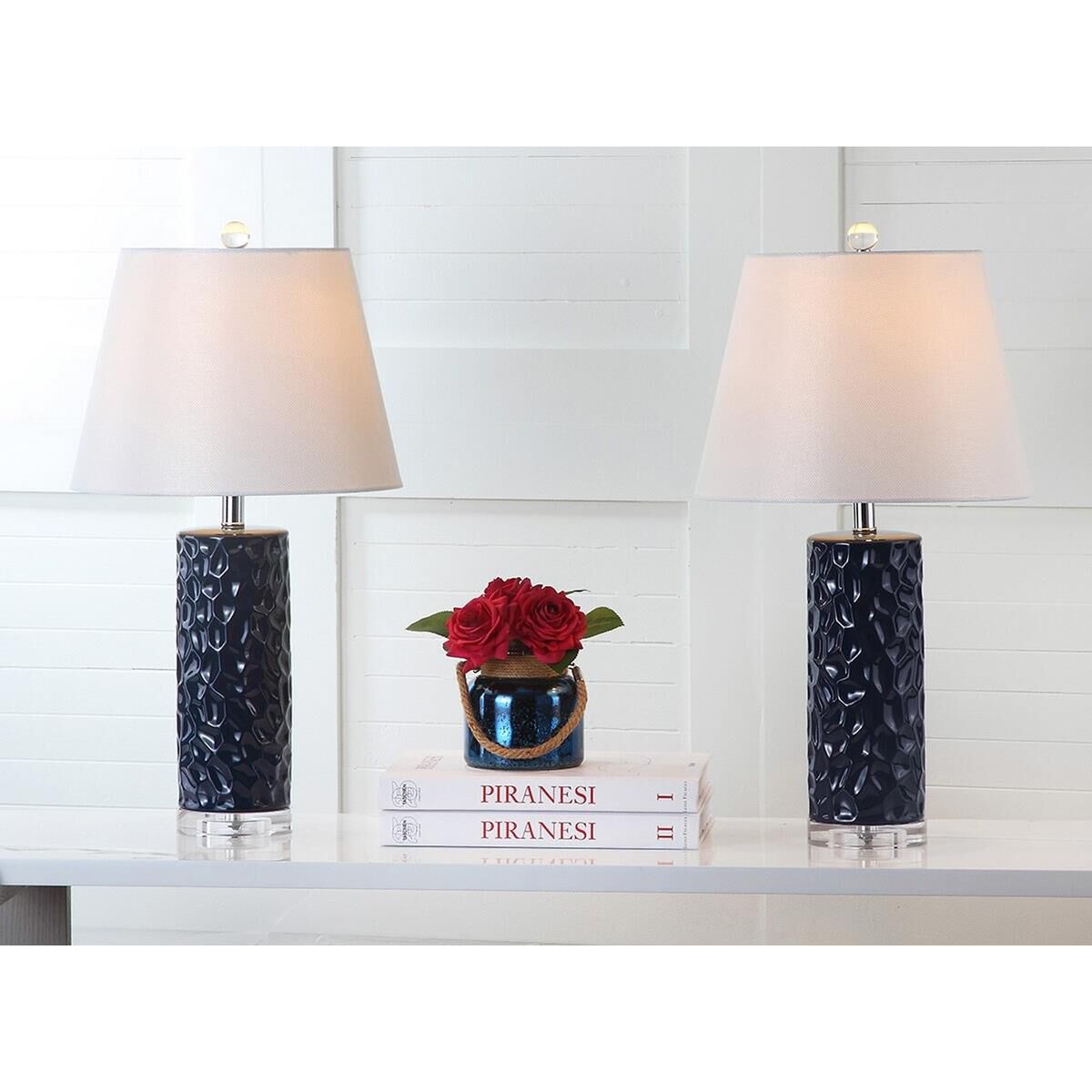 Shown in Navy finish and White Cotton shade