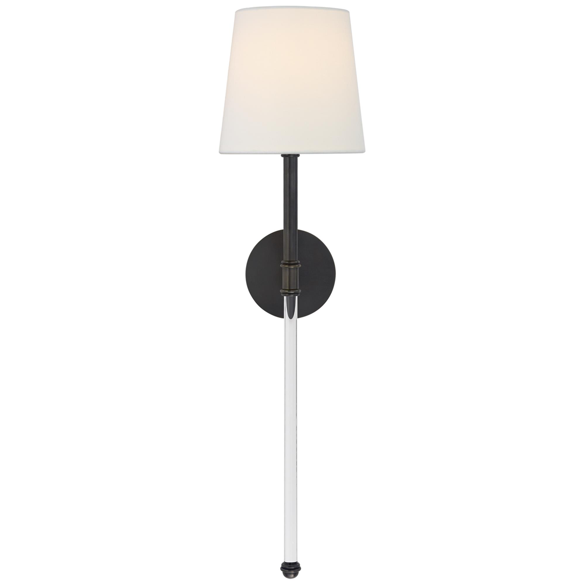 Shown in Bronze finish and Linen shade