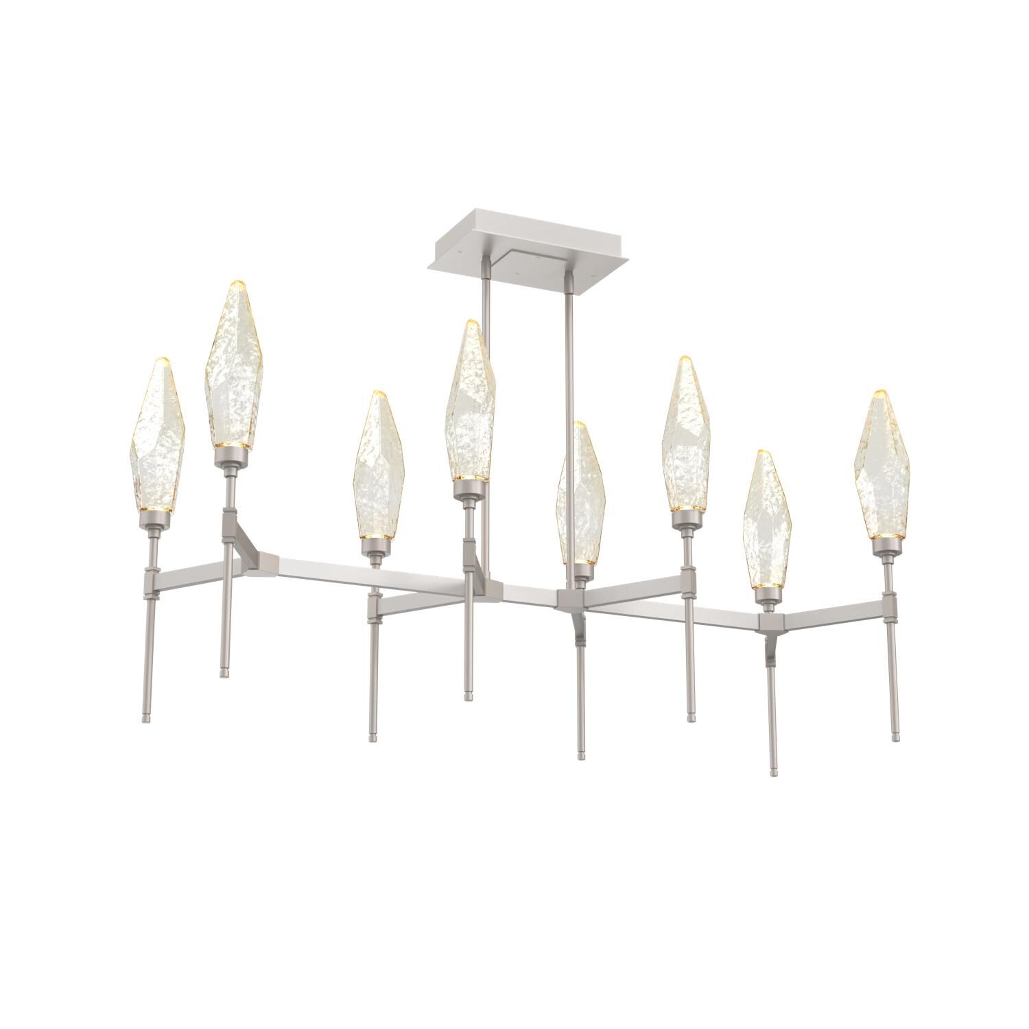 Shown in Metallic Beige Silver finish and Amber glass