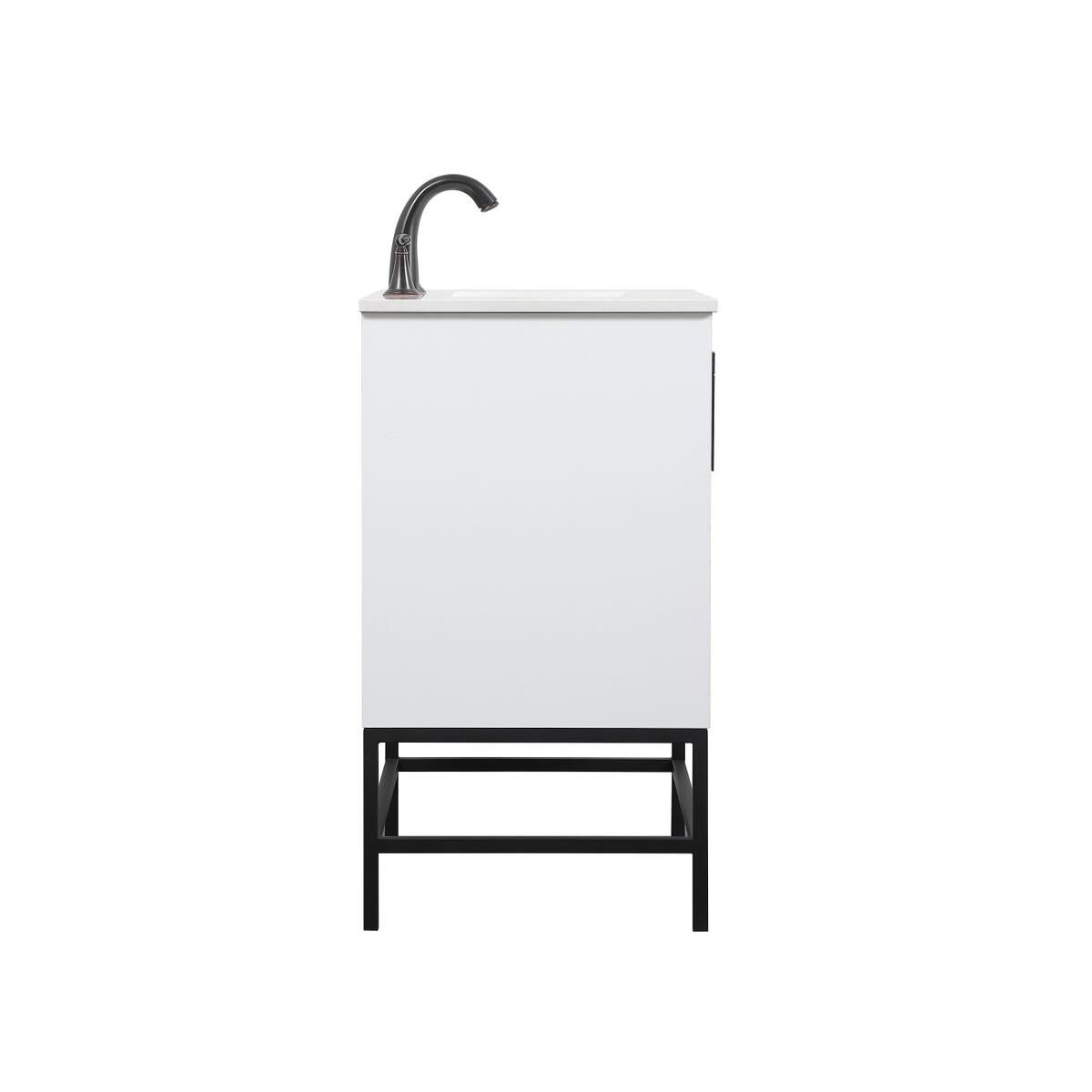 Shown in White finish and Without Backsplash accent