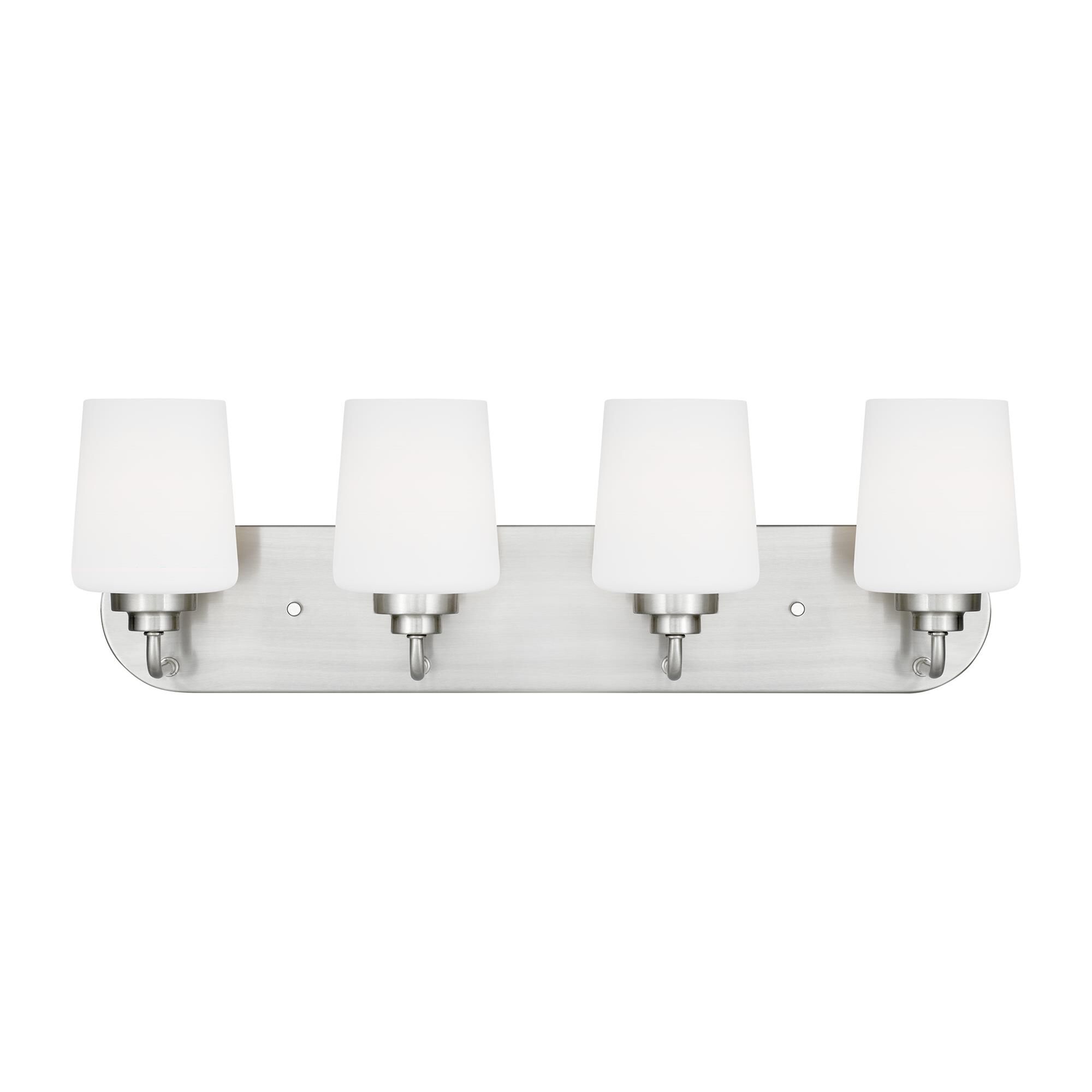 Shown in Brushed Nickel finish and Etched / White Inside glass and Etched / White Inside Glass s shade
