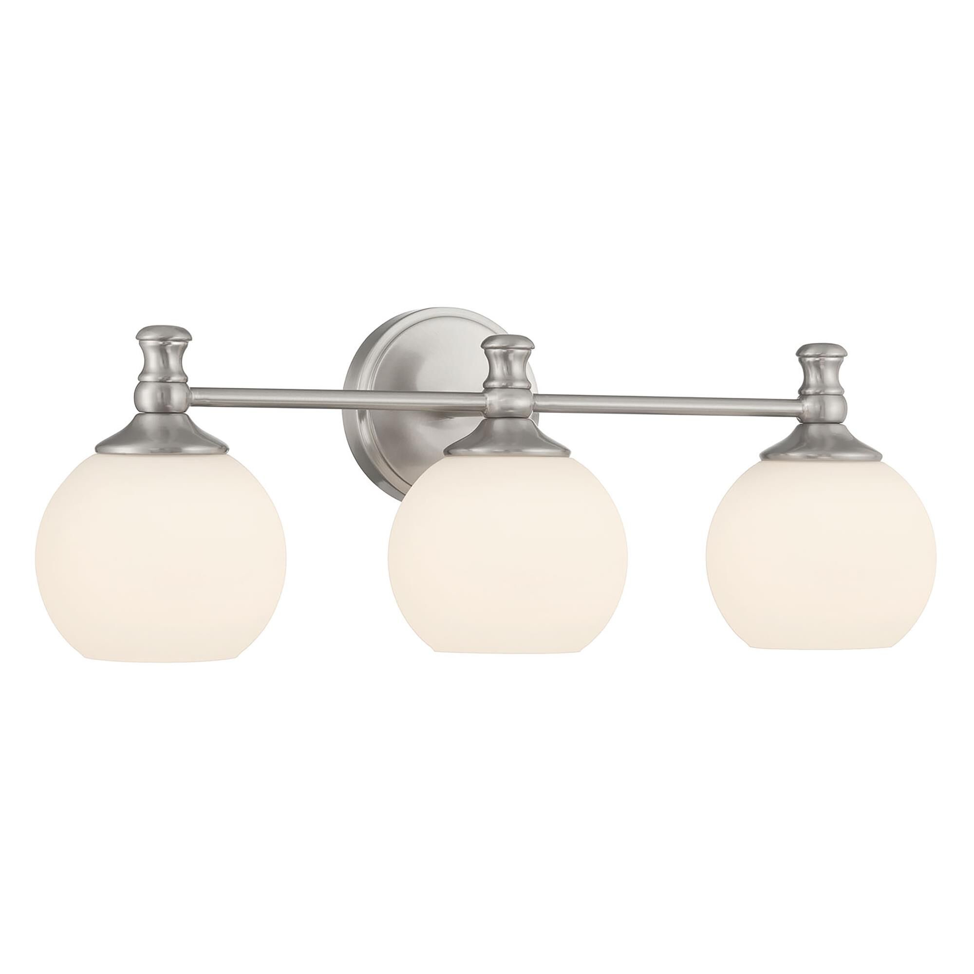 Shown in Brushed Nickel finish and Etched Opal glass