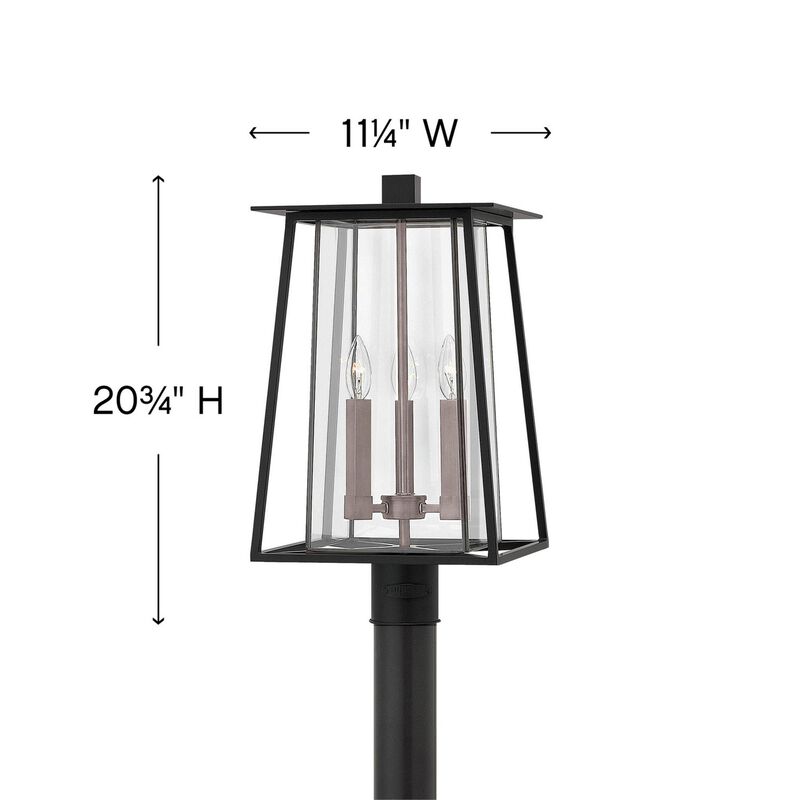 Walker 20 Inch Tall 3 Light Outdoor Post Lamp by Hinkley Lighting