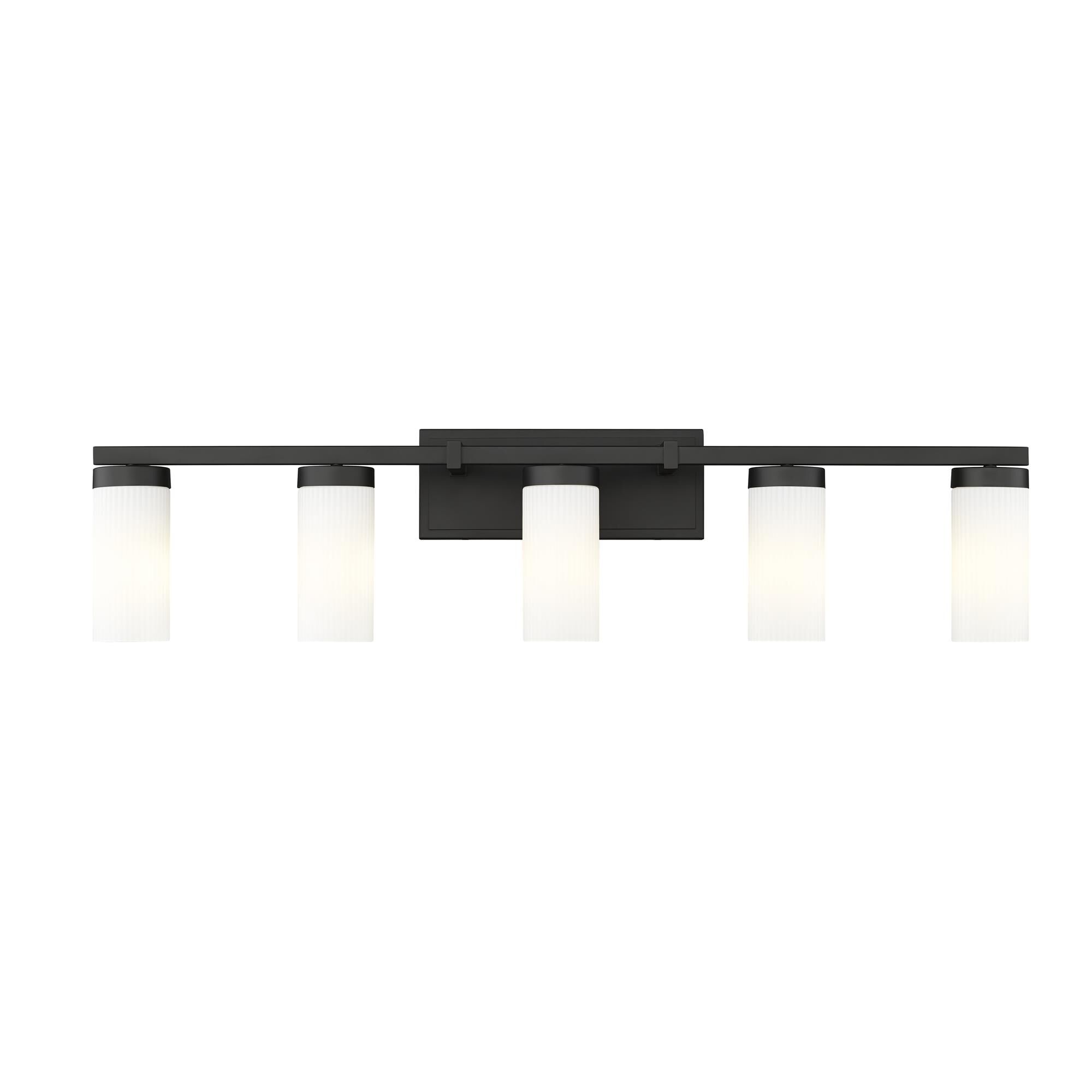Shown in Matte Black finish and White glass