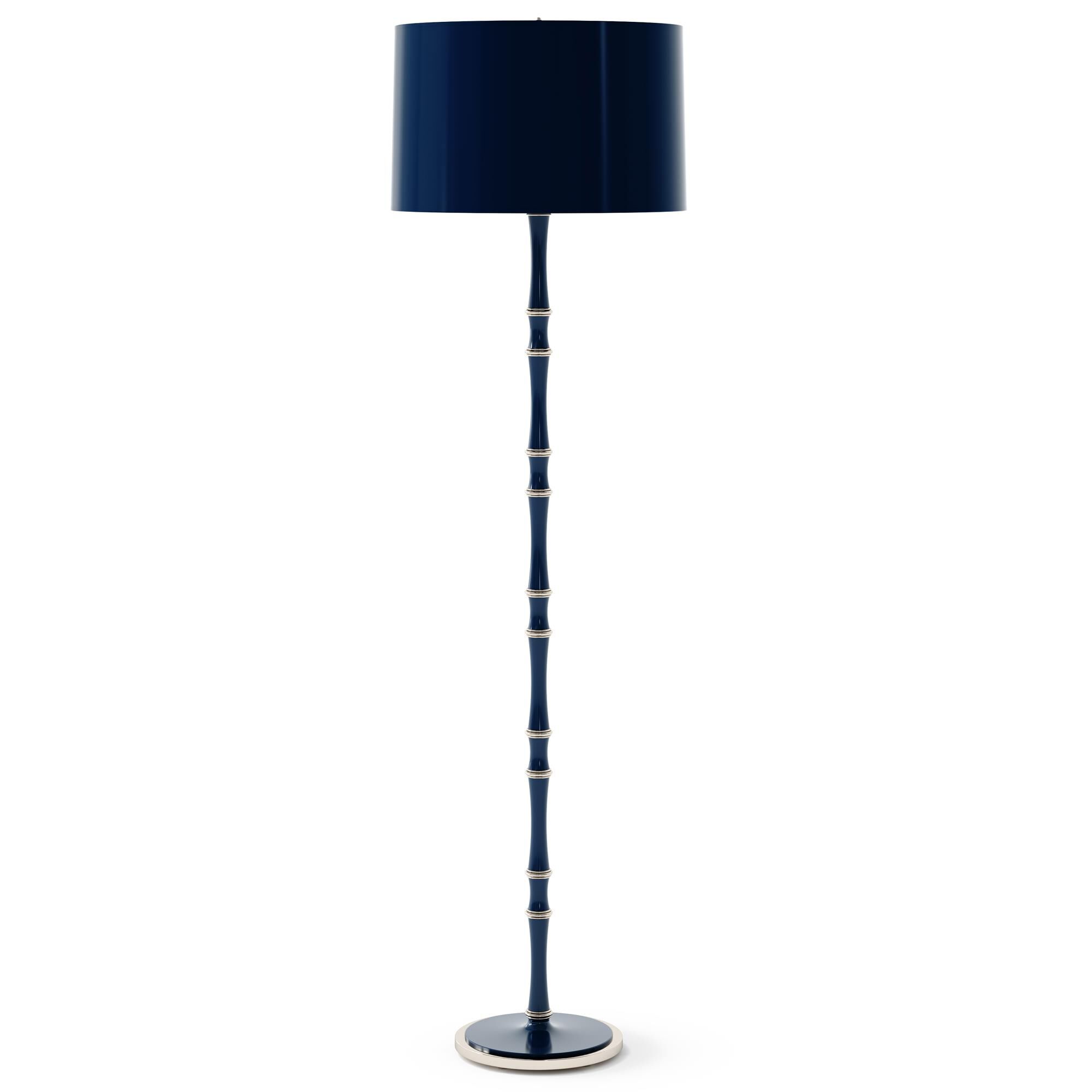 Shown in Midnight Blue finish and Celadon shade and Polished Nickel  accent