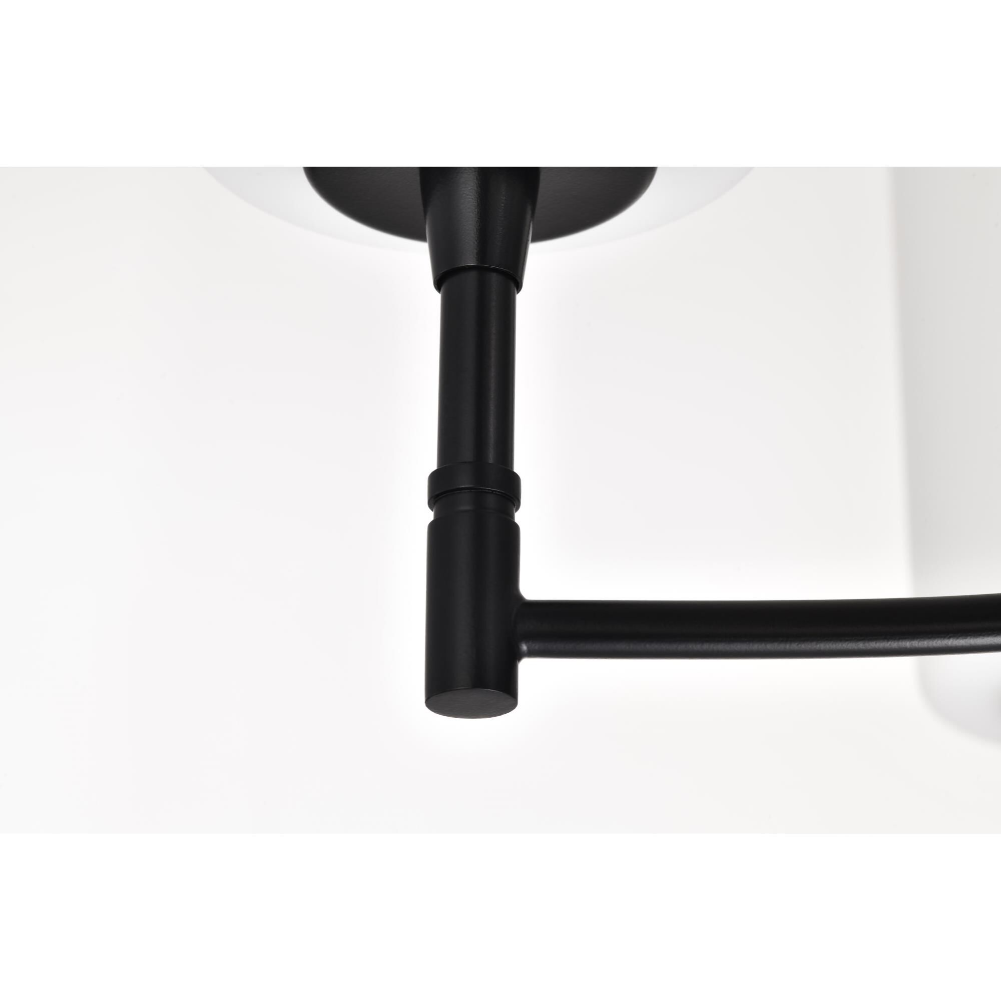 Shown in Matte Black finish and White Opal glass