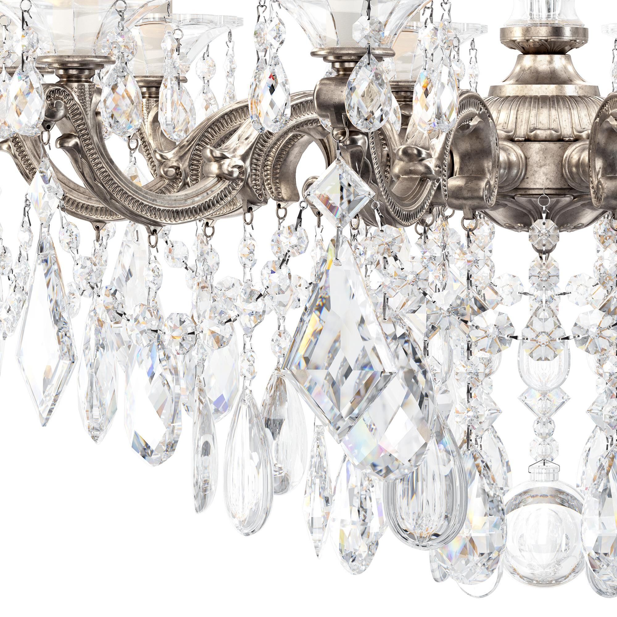 Shown in Antique Silver finish and Clear Heritage crystal