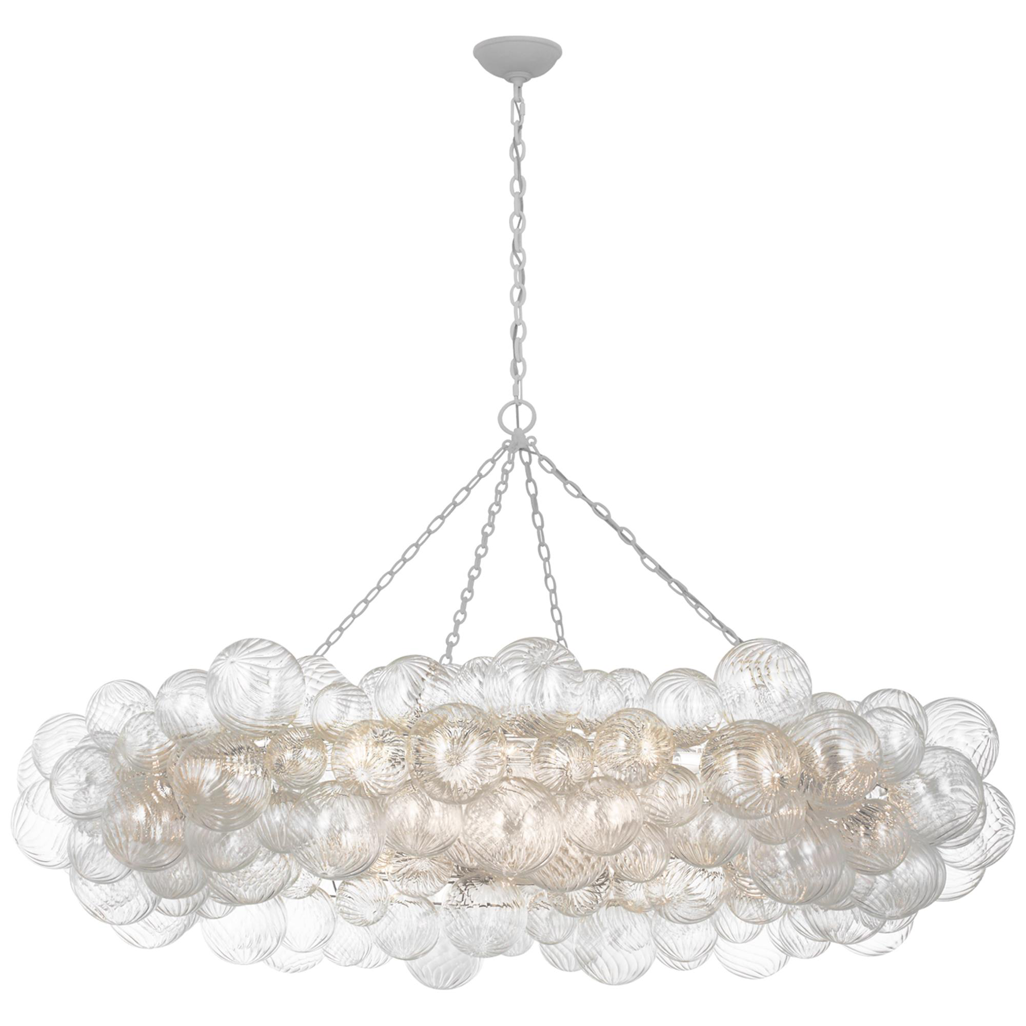 Shown in Plaster White And Clear Swirled Glass finish