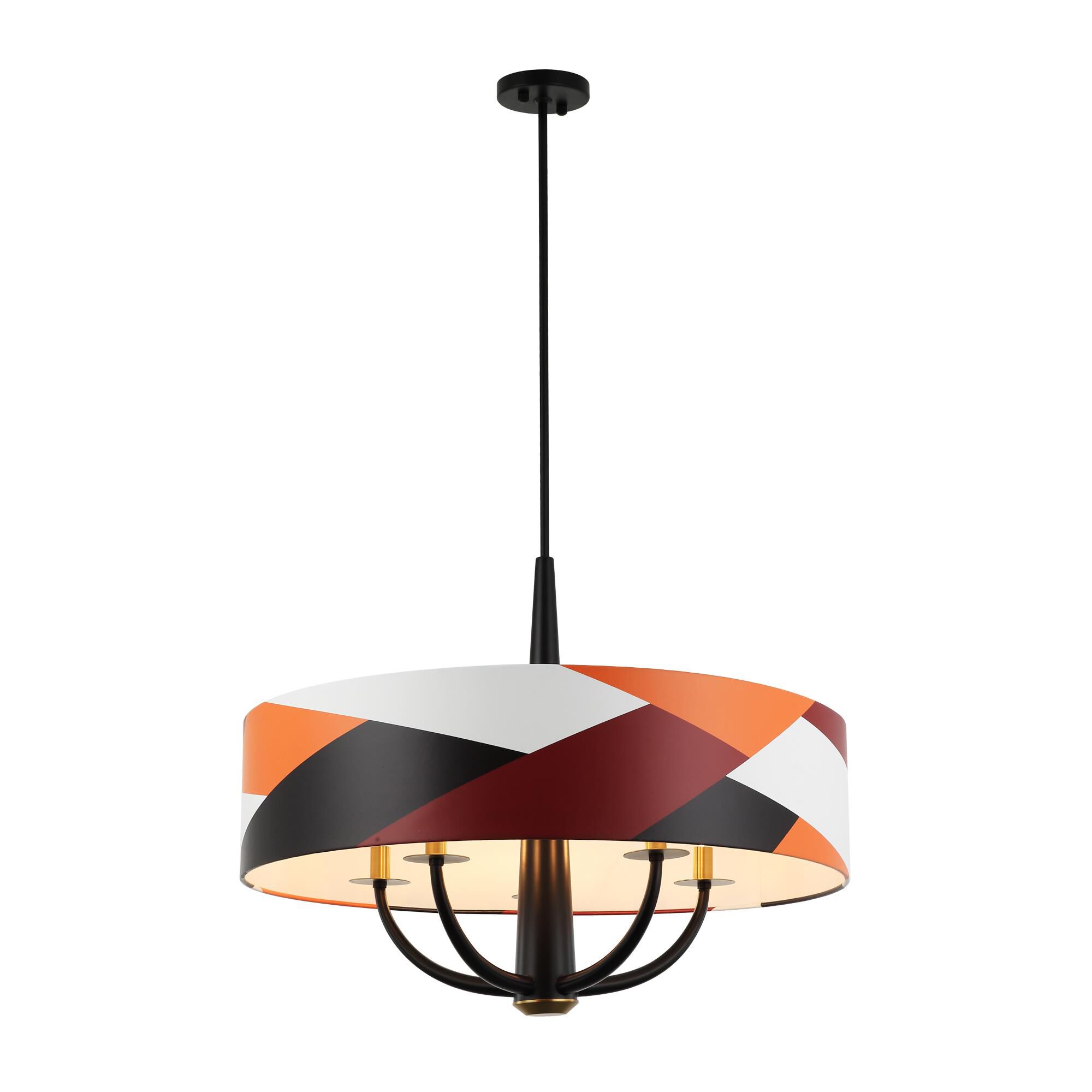 Shown in Black/Satin Brass/Patchwork finish and Patchwork shade