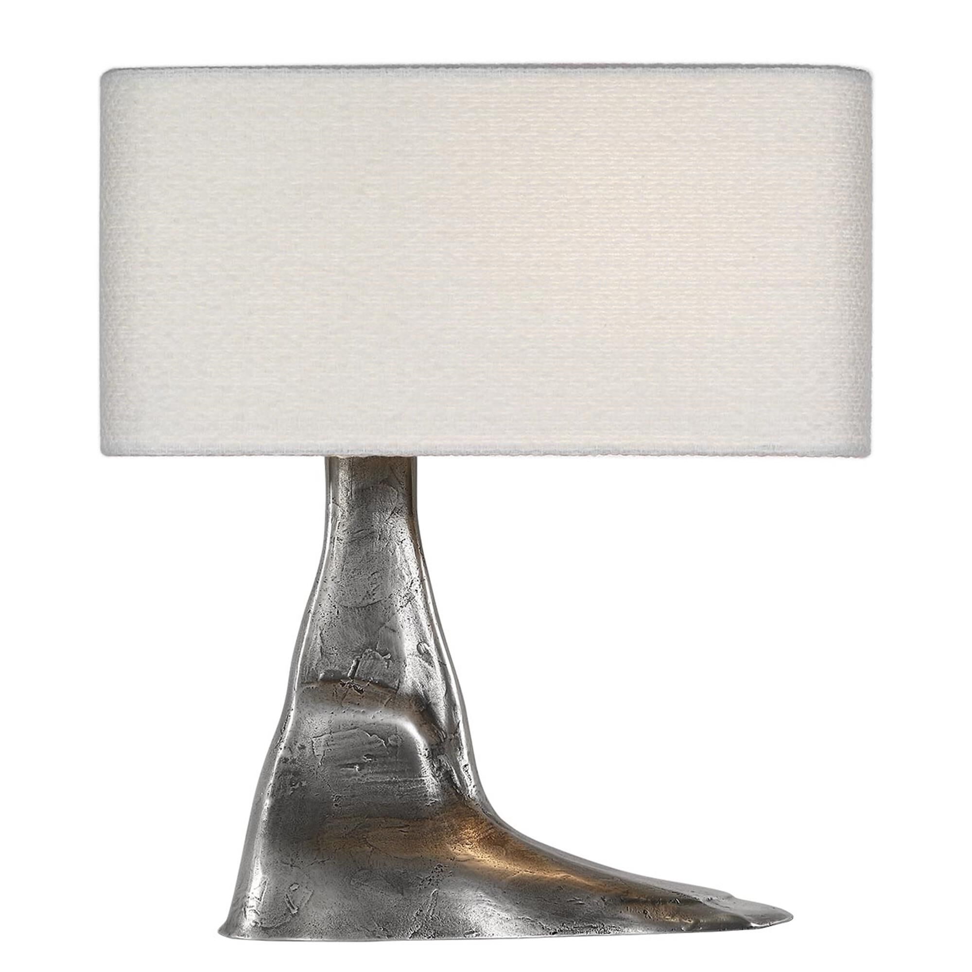 Shown in Museum Pewter finish and Boucle Rectangle shade