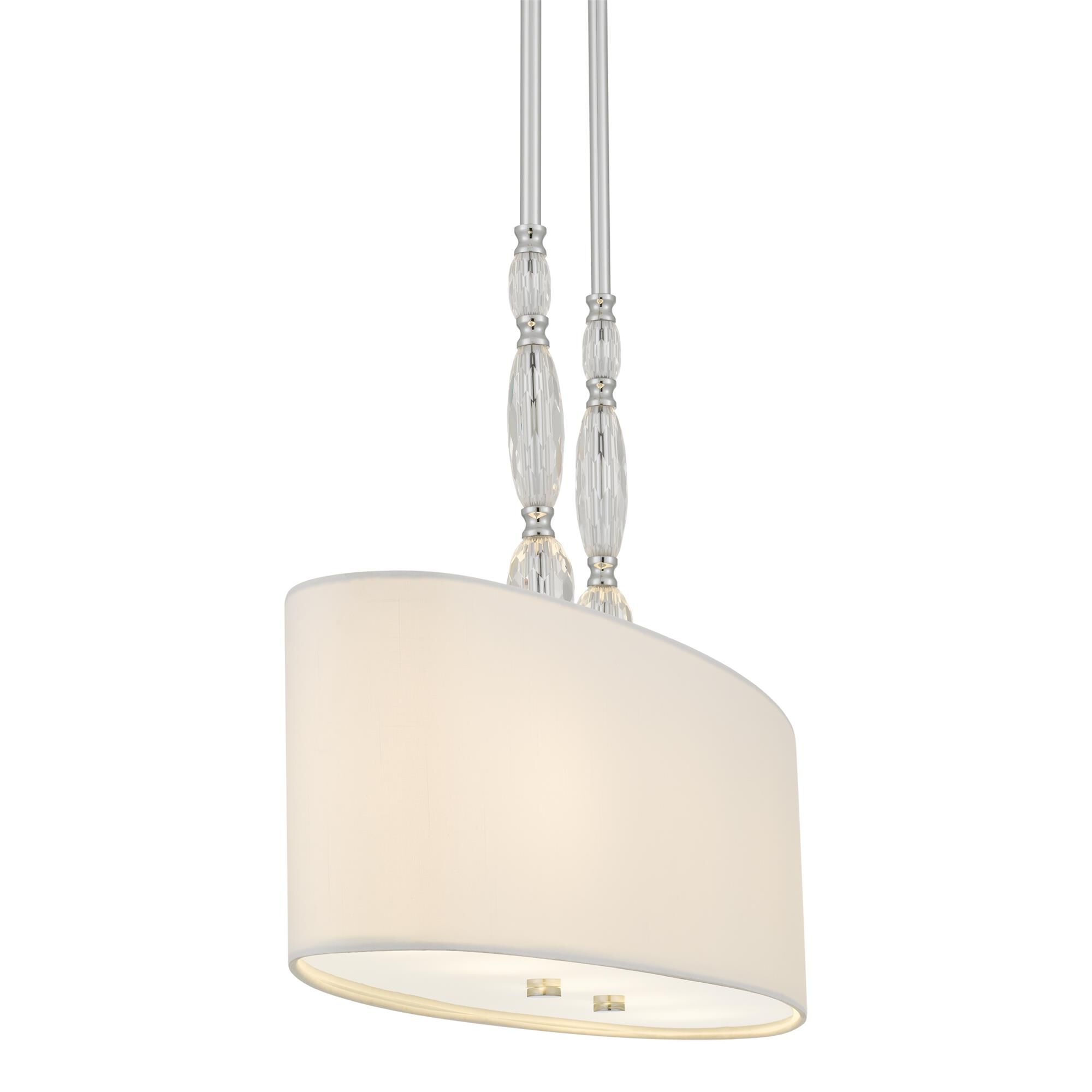 Shown in Polished Chrome finish and White Linen Fabric shade