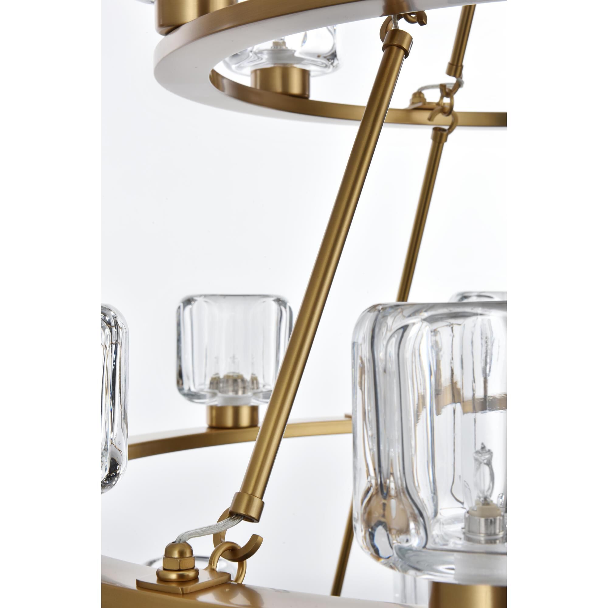 Shown in Satin Gold  finish and Clear glass
