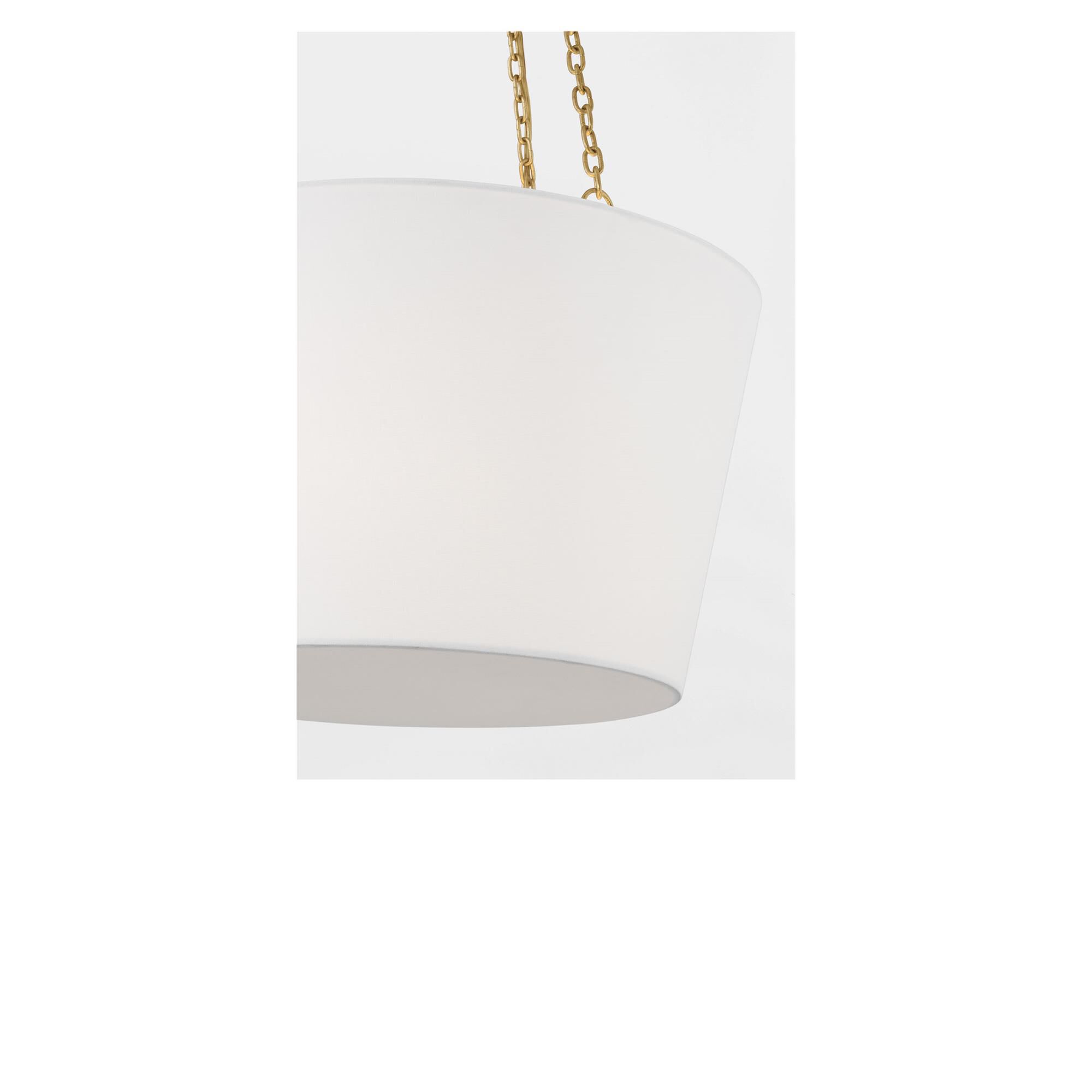 Shown in Gild finish and White Linen Fabric shade