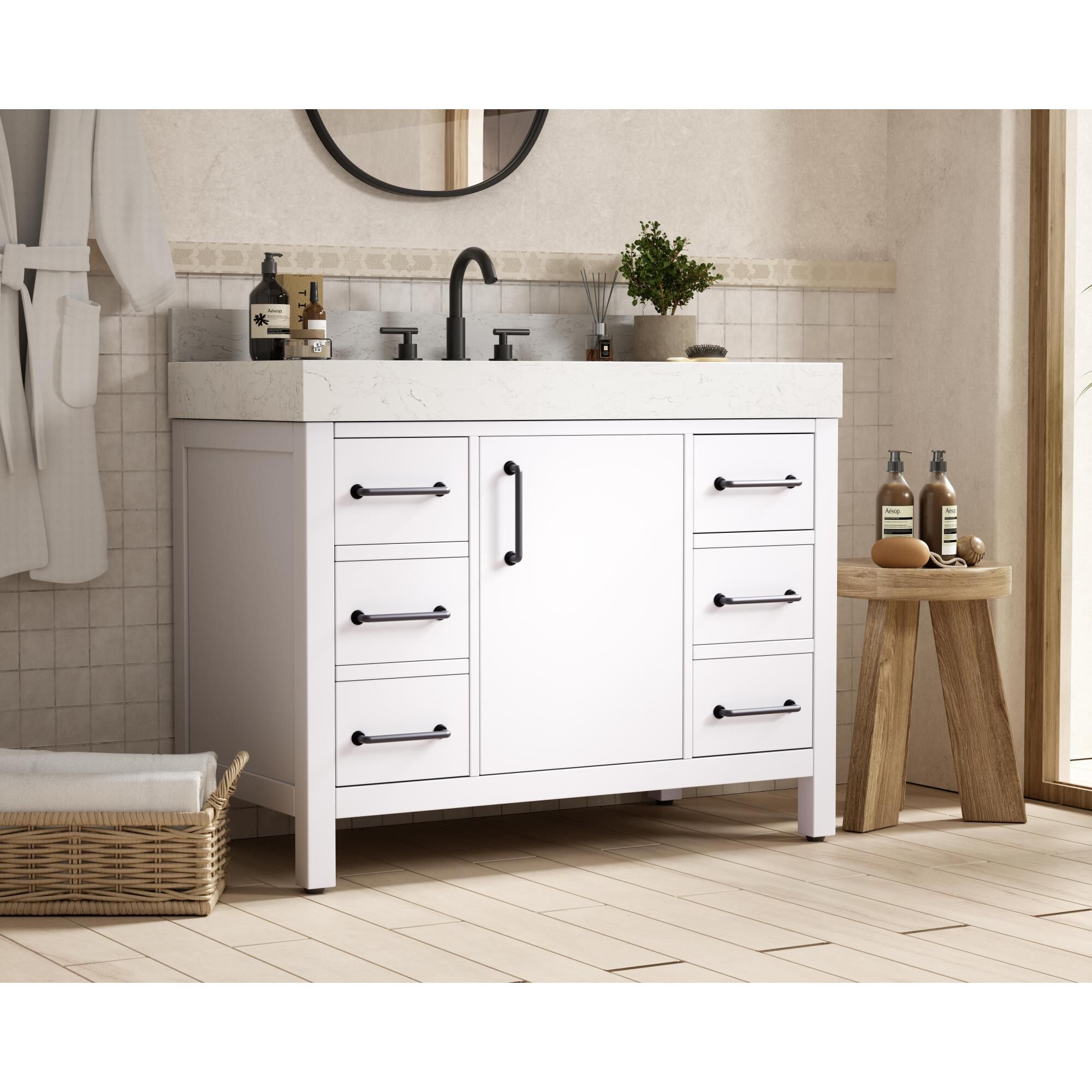 Shown in White finish