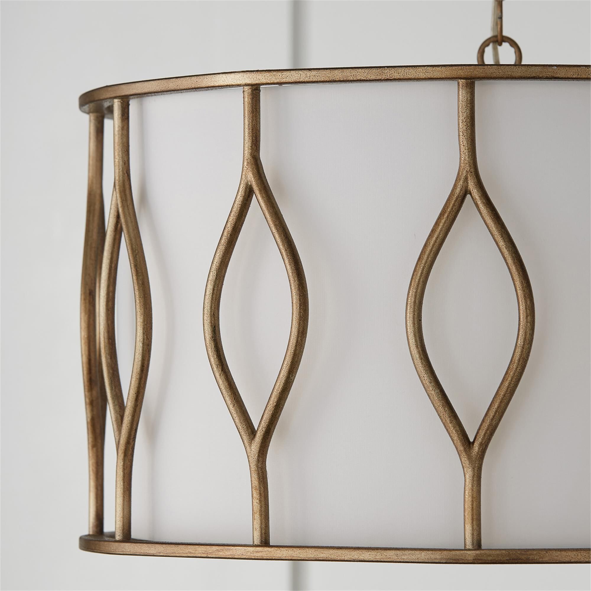 Shown in Mystic Luster finish and White Fabric Bolt-On shade