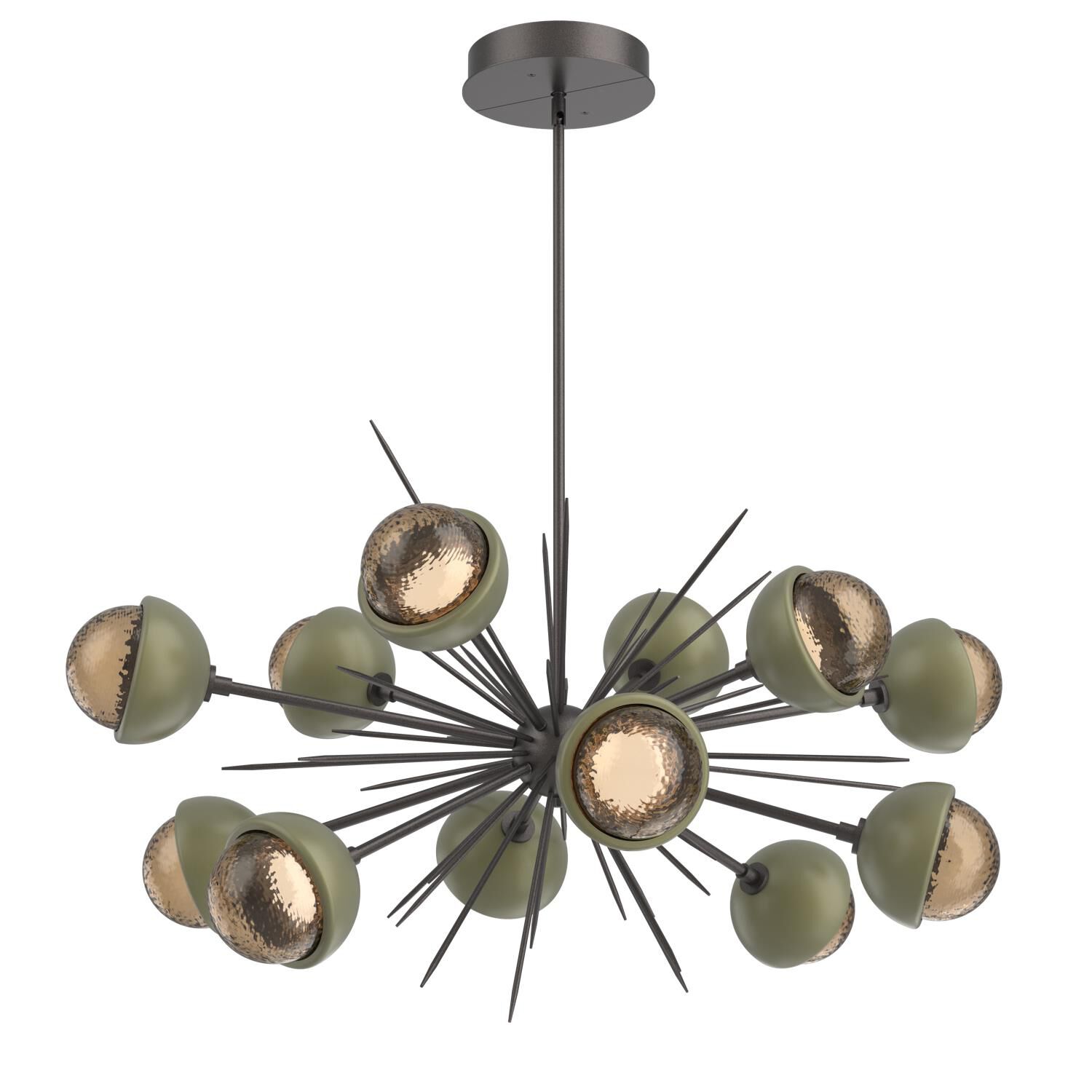 Shown in Graphite finish and Bronze glass and Sage Green accent