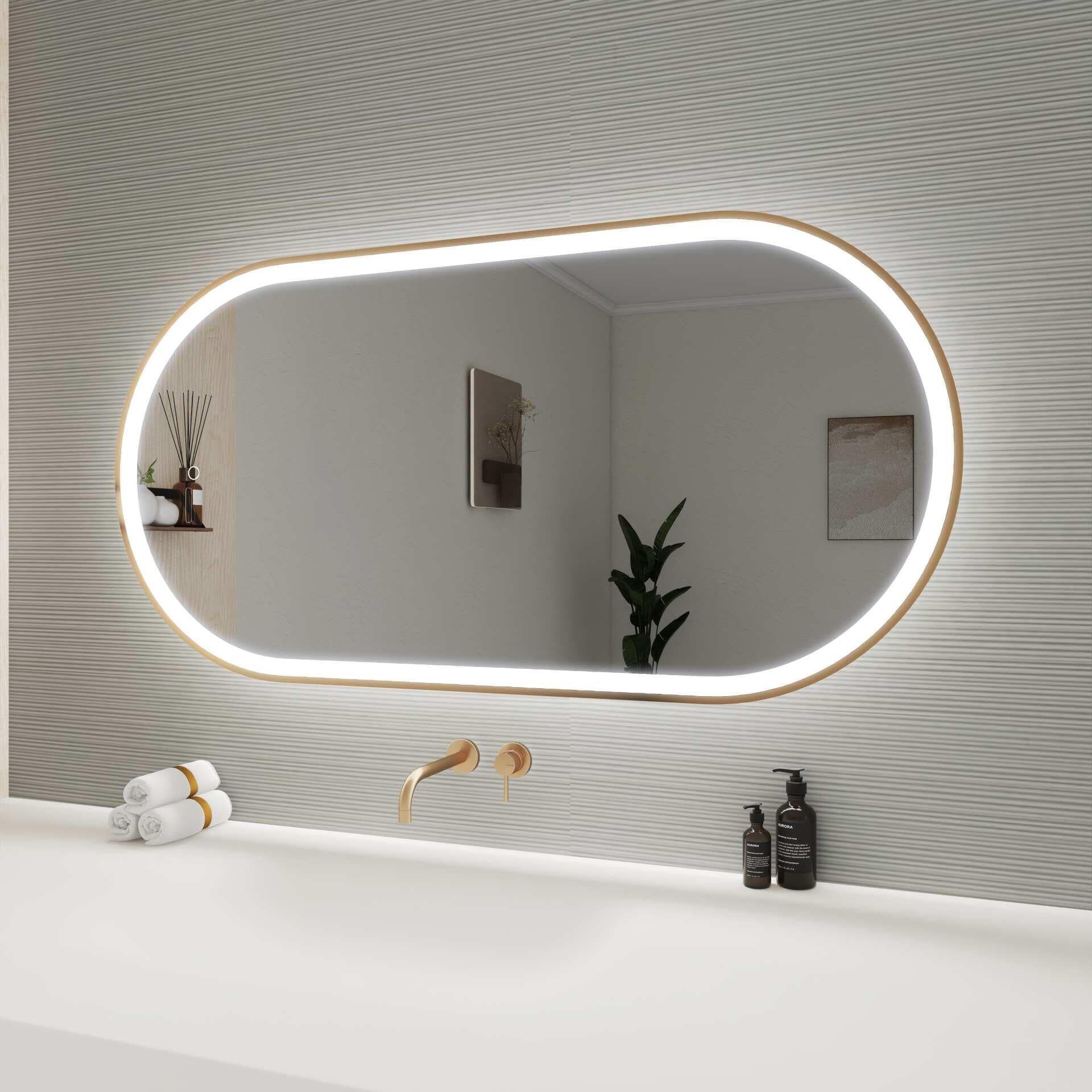 Harmoni 48 Inch Oval LED Lighted Mirror by Elegant Decor