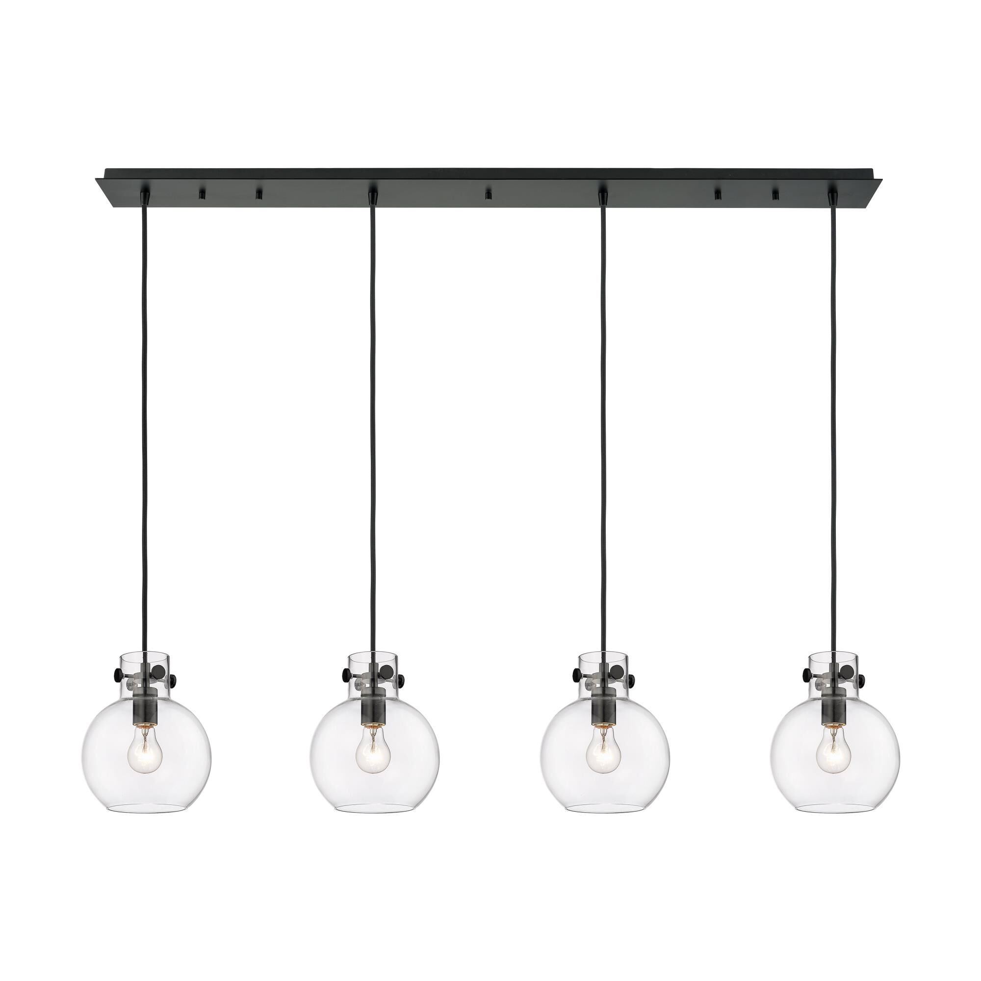 Shown in Matte Black finish and Clear glass and Clear Glass shade