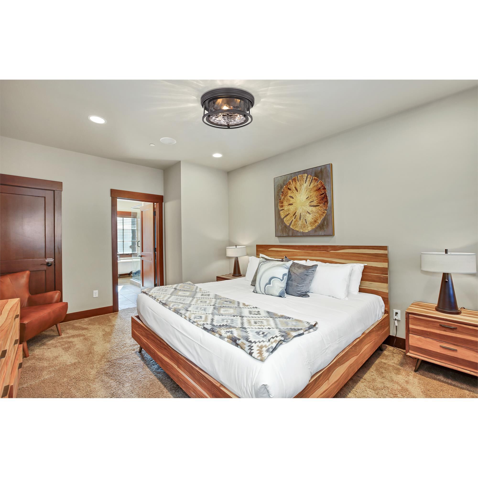 Shown in Bronze finish and Inner Clear Water and Outer Clear glass and No Shade shade