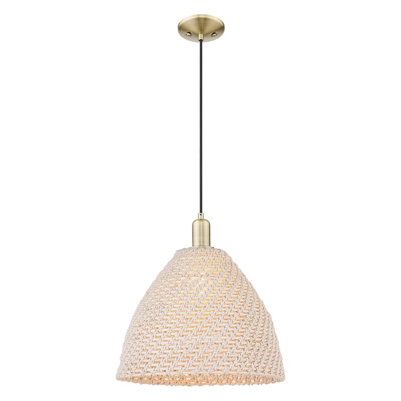Bruno Marashlian Natural Ballston Dome 16 Inch Large Pendant by Innovations Lighting