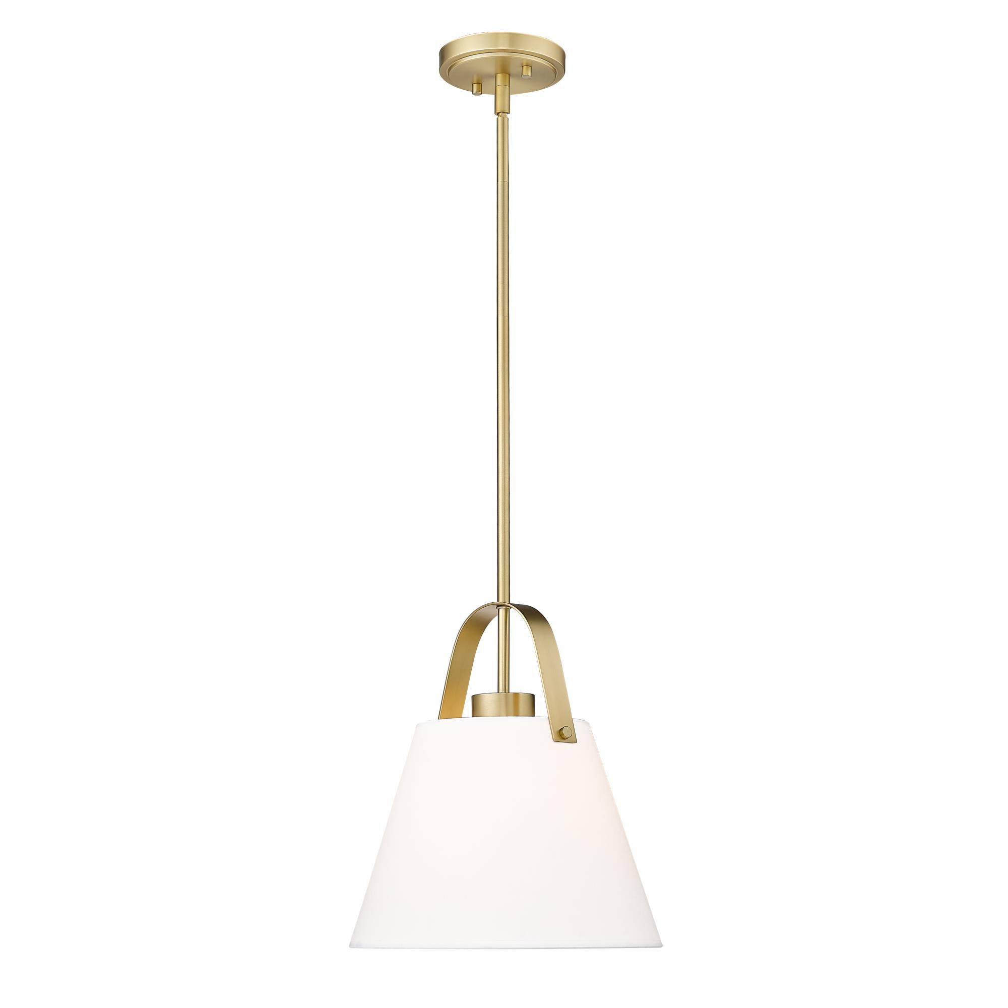 Shown in Heritage Brass finish and Ivory glass