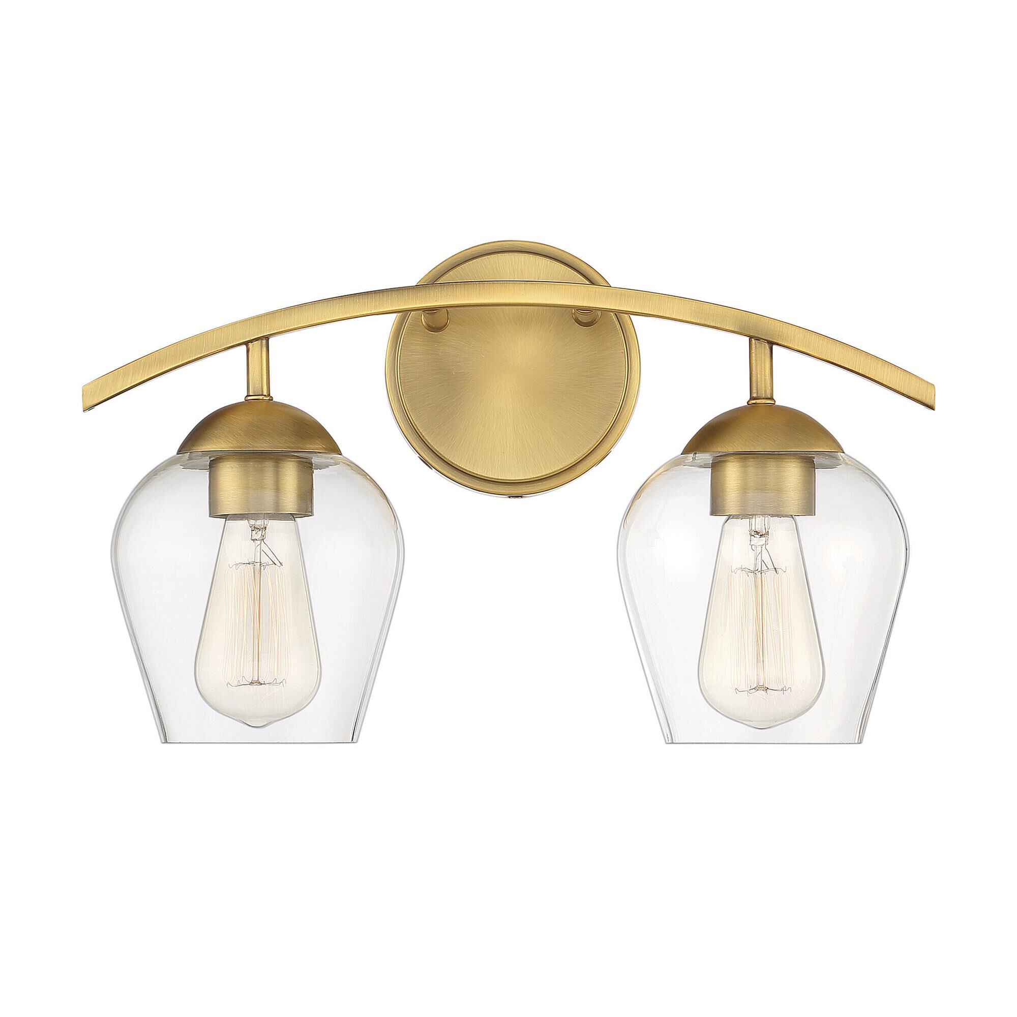 Shown in Natural Brass finish and Clear glass