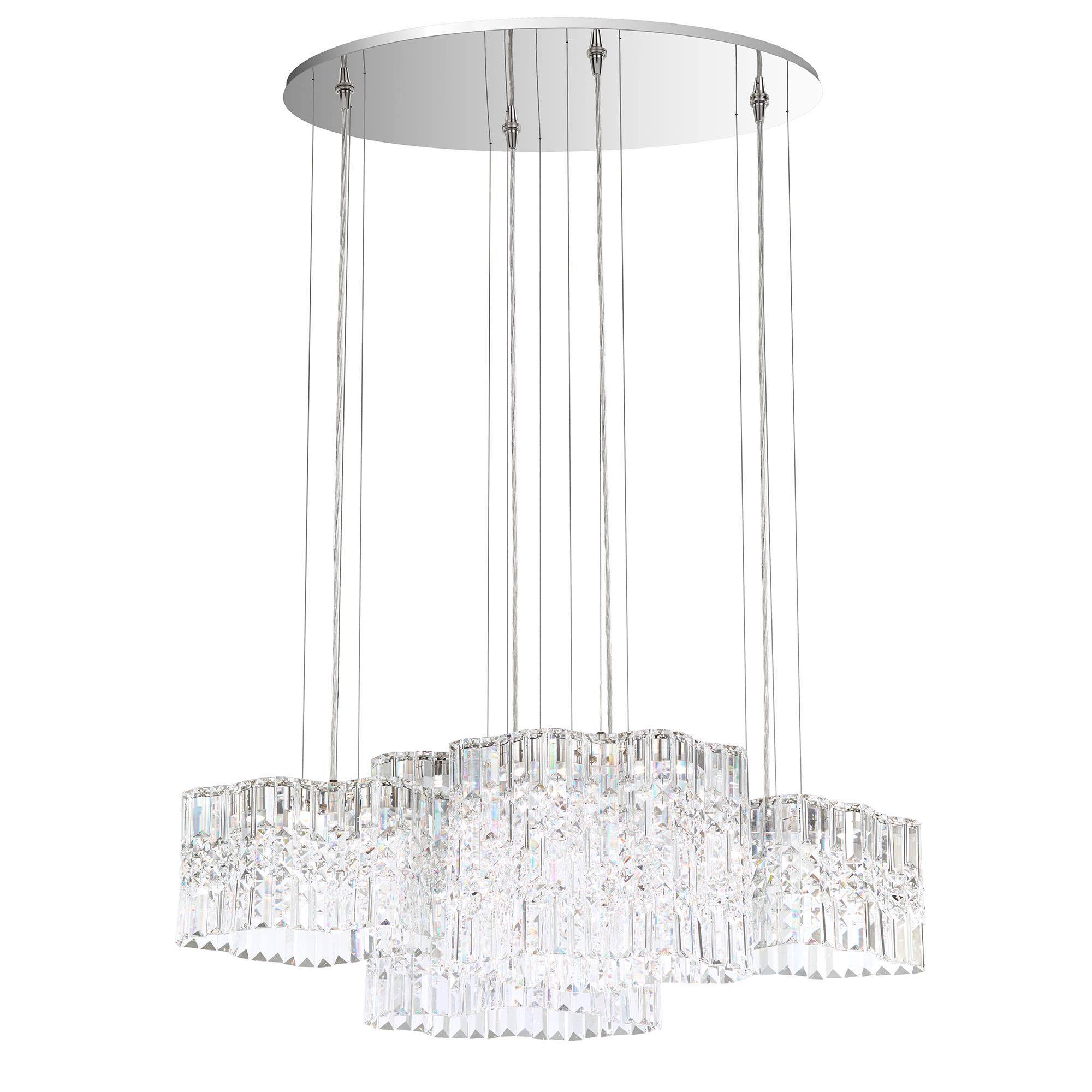Shown in Polished Stainless Steel finish and Clear Optic crystal