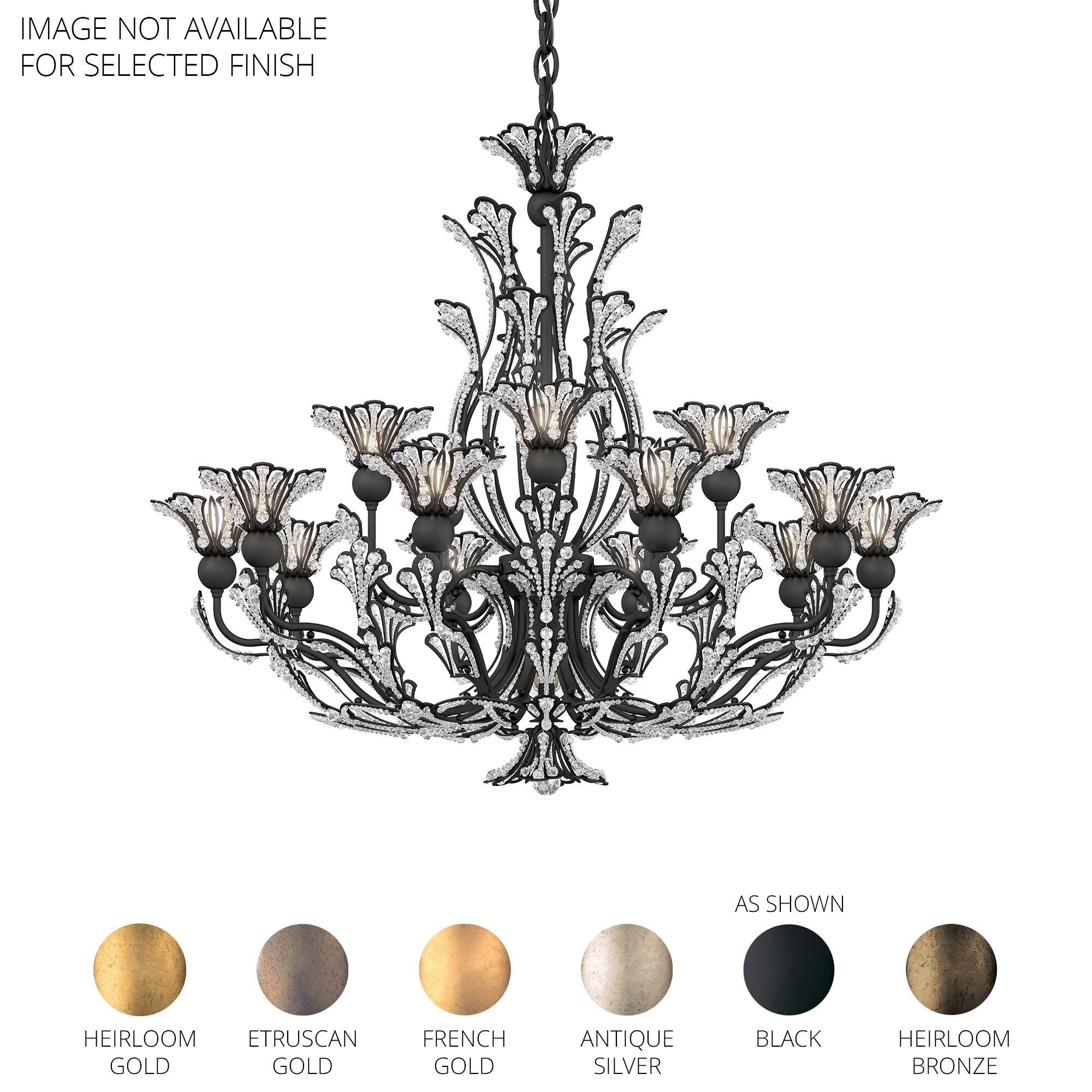 Shown in Antique Silver finish and Clear Radiance crystal