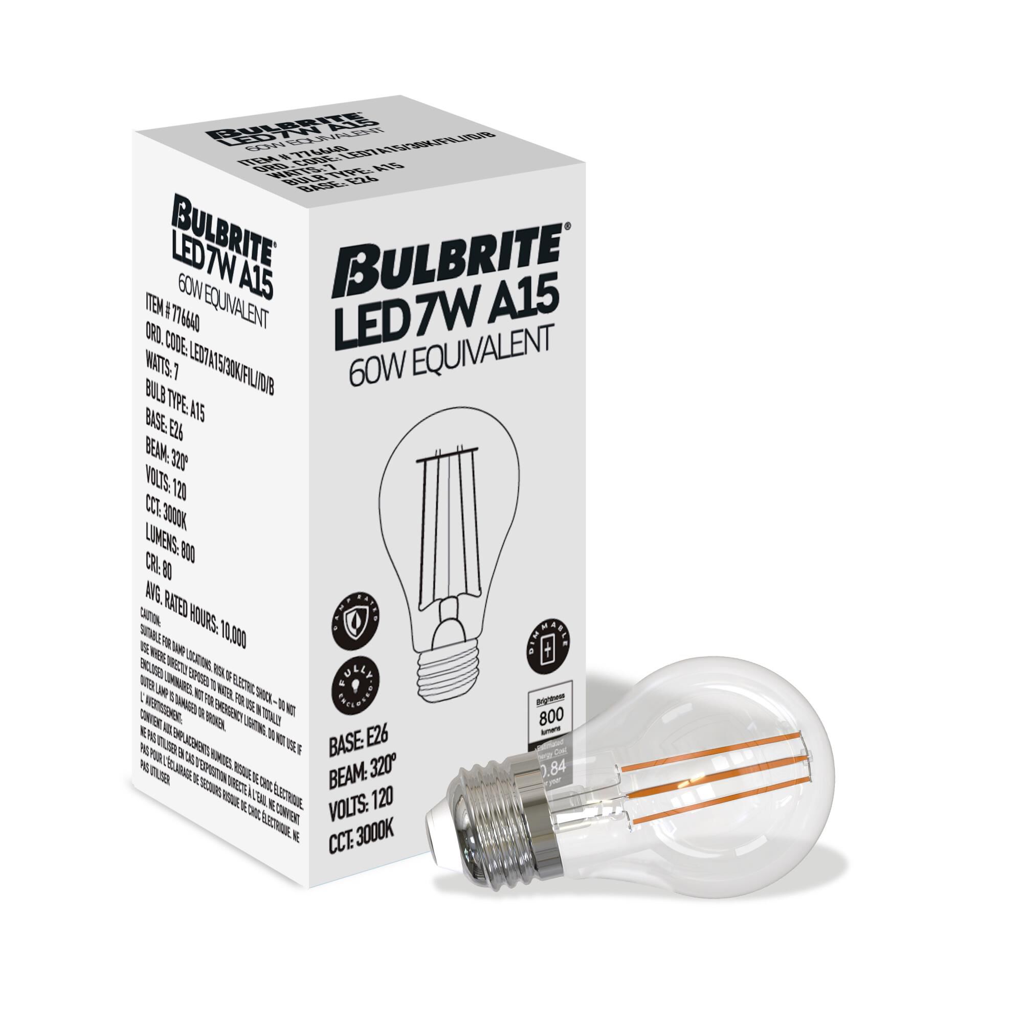 7 Watt 3000K A15 LED Light Bulb by Bulbrite