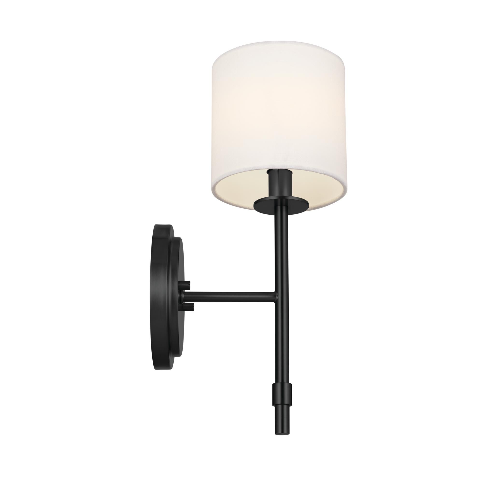 Shown in Black finish and Fabric and Drum shade