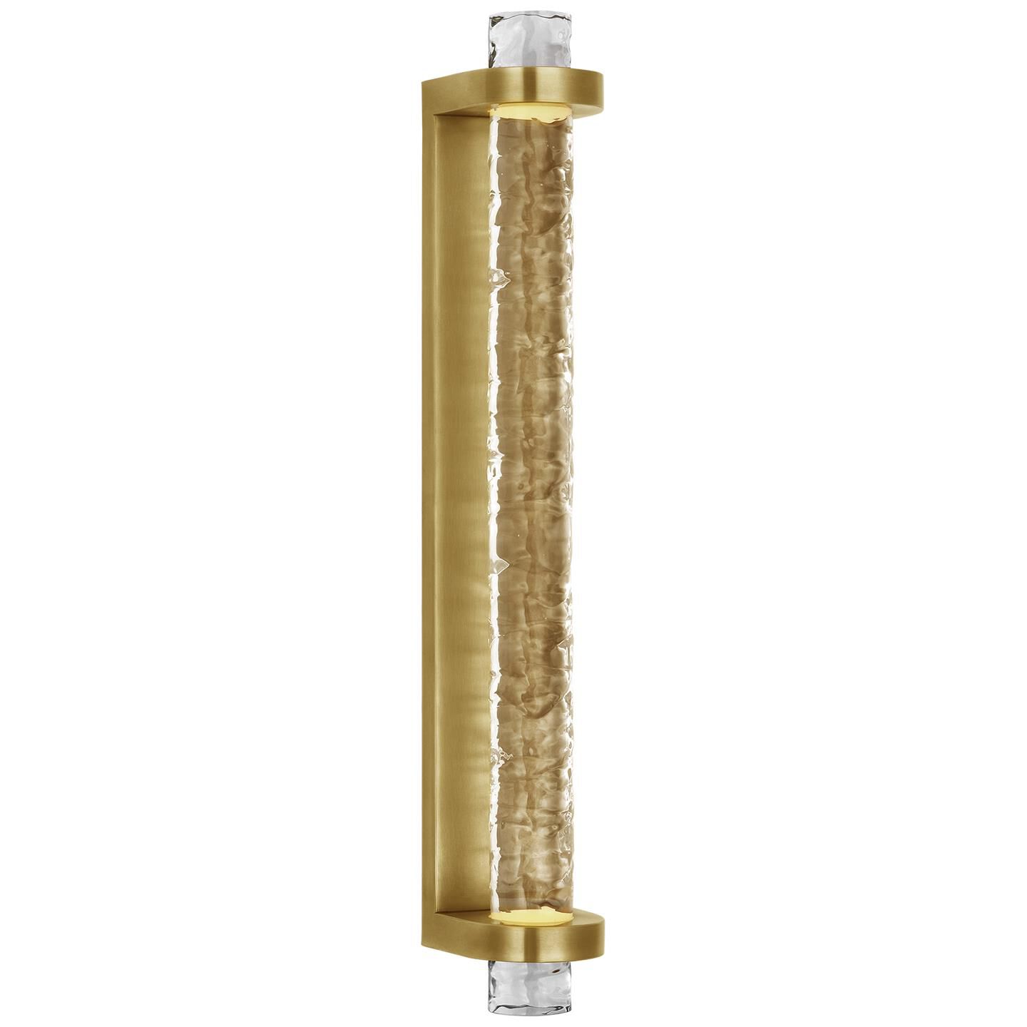Shown in Soft Brass finish and Clear Wavy glass