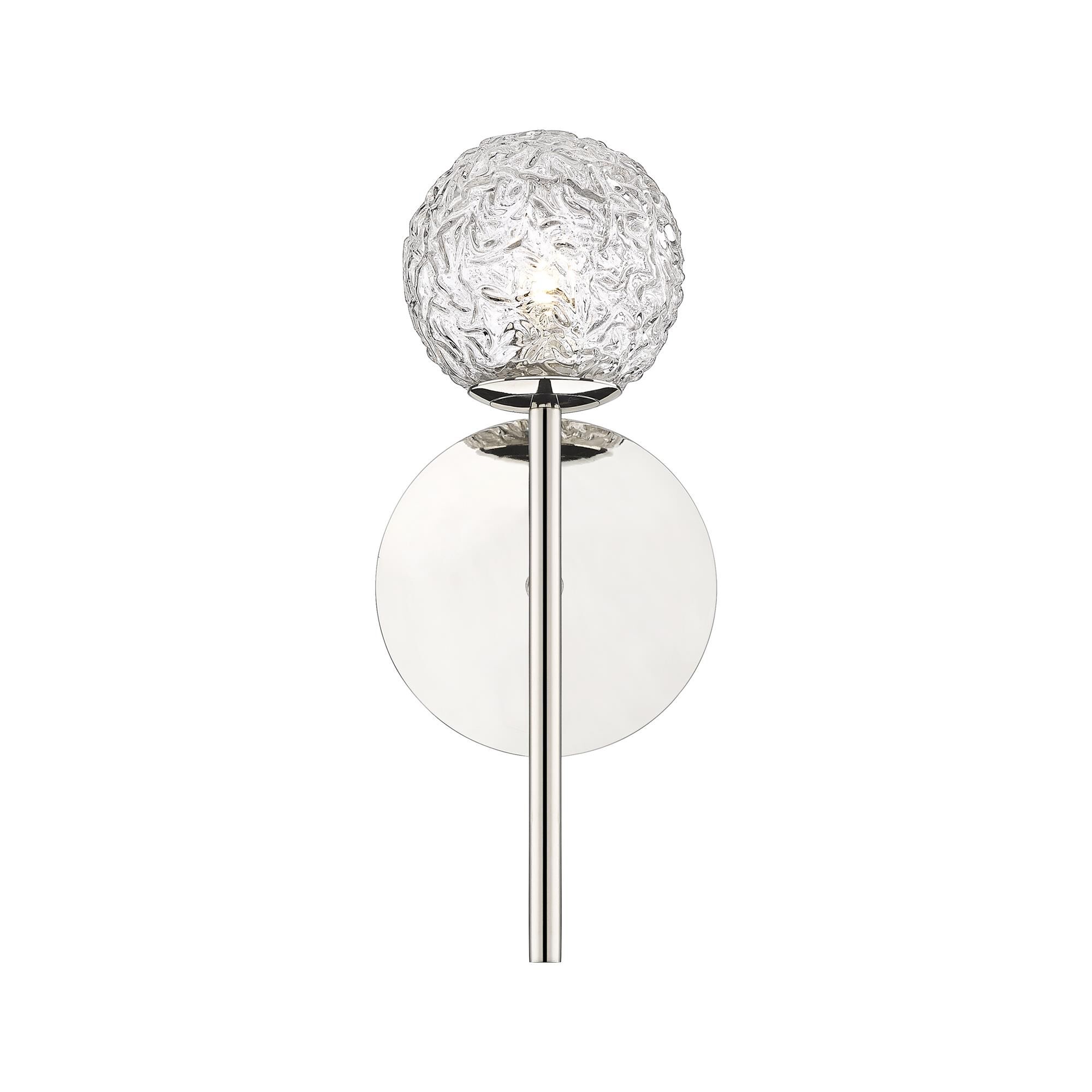 Shown in Polished Nickel finish and Clear shade