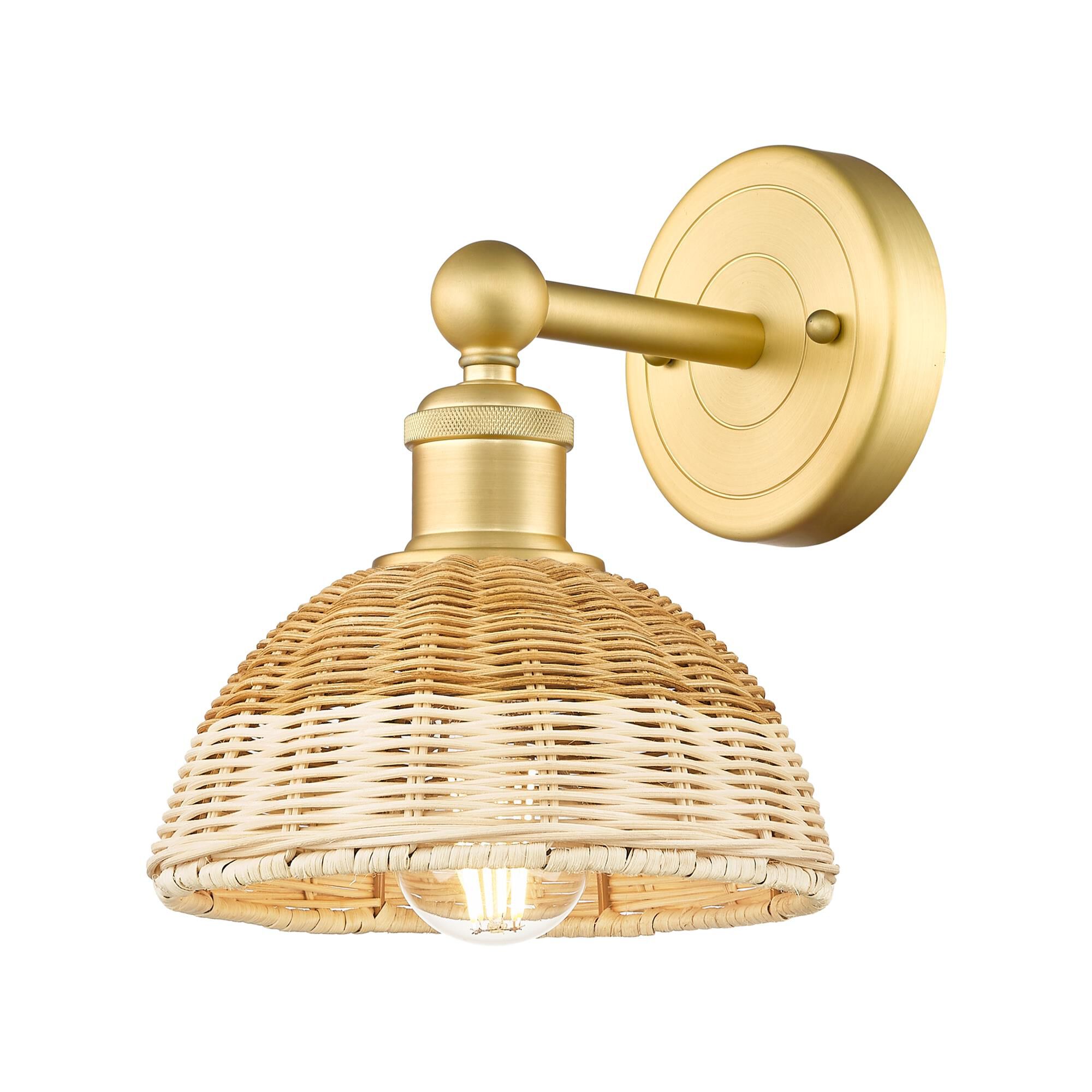 Shown in Satin Gold finish and Natural shade