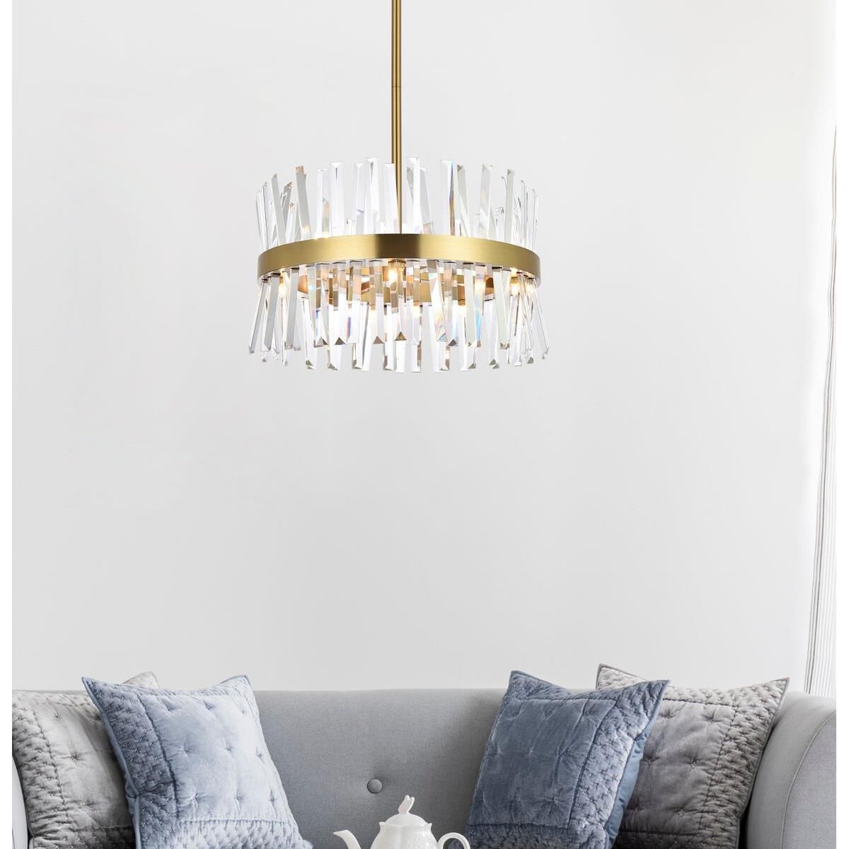 Shown in Satin Gold finish and Royal Cut Clear crystal