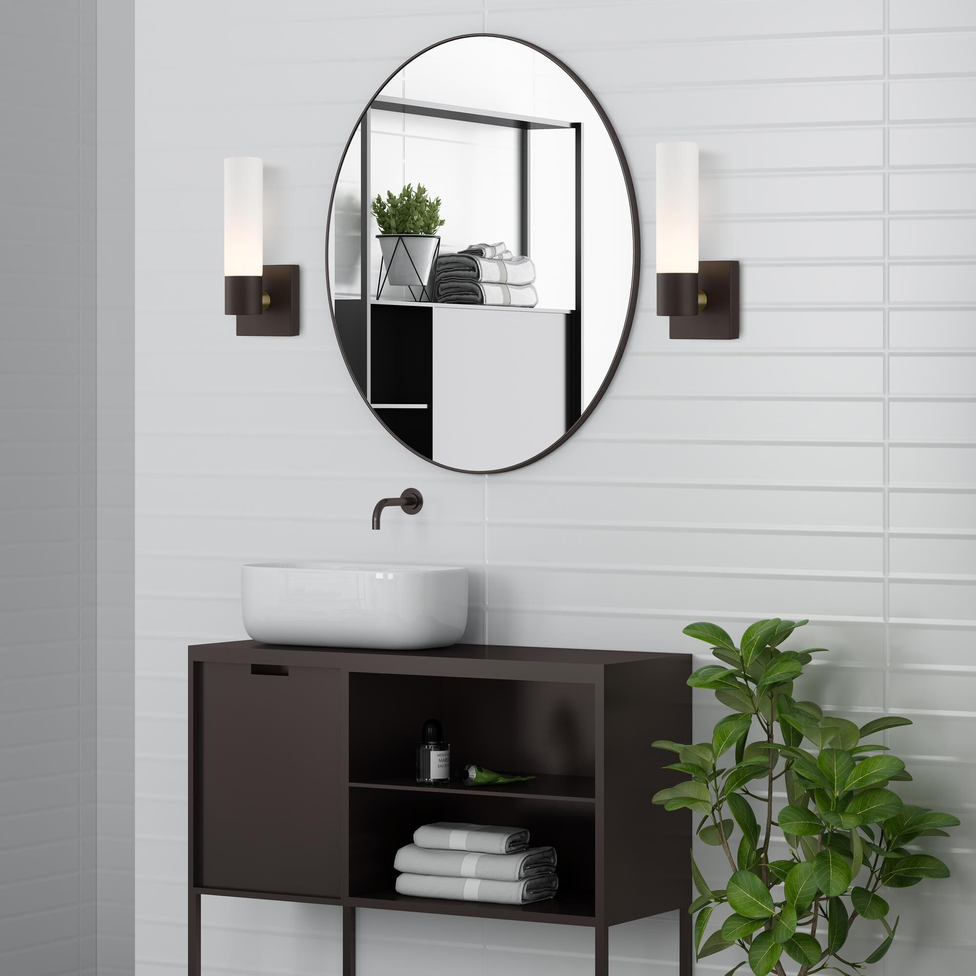 Shown in Bronze With Antique Brass Accent finish and Hand Blown Satin Opal White Twist Lock glass and Hand Blown Satin Opal White Twist Lock Glass shade